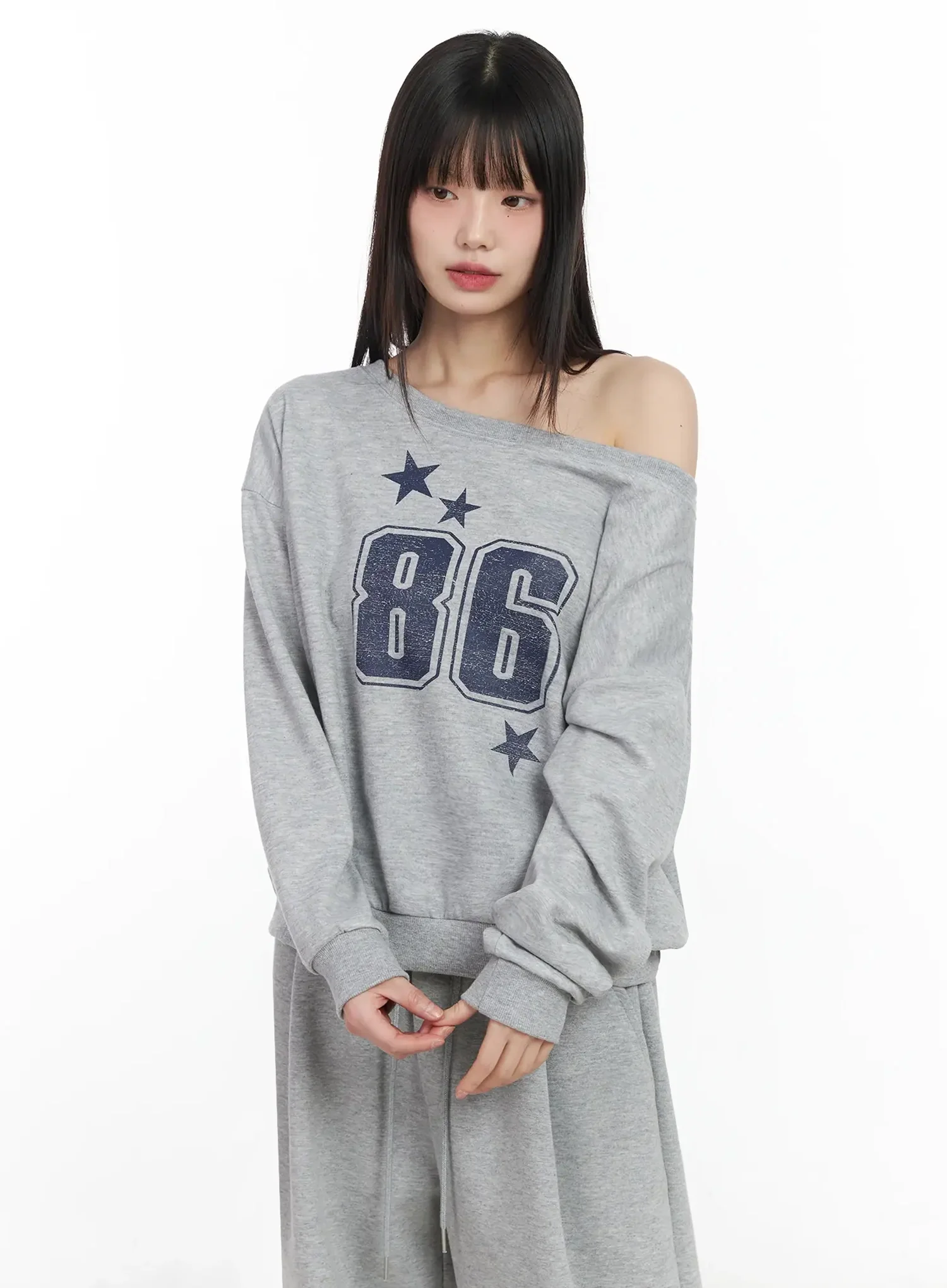 86 Sporty Off-Shoulder Sweatshirt IM530 - Image 7