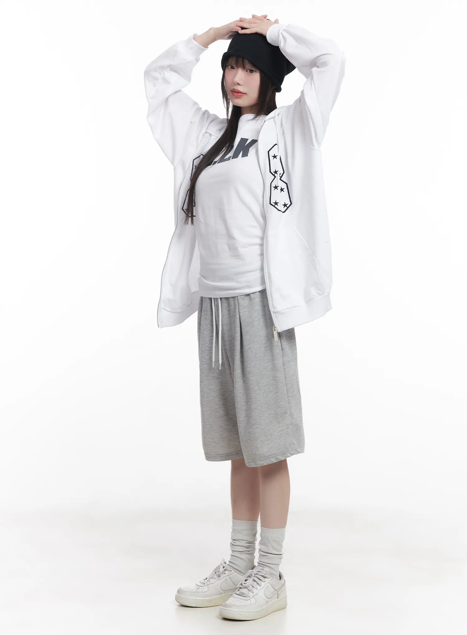 "88" Oversized Zip-Up Hoodie CU519 - Image 7