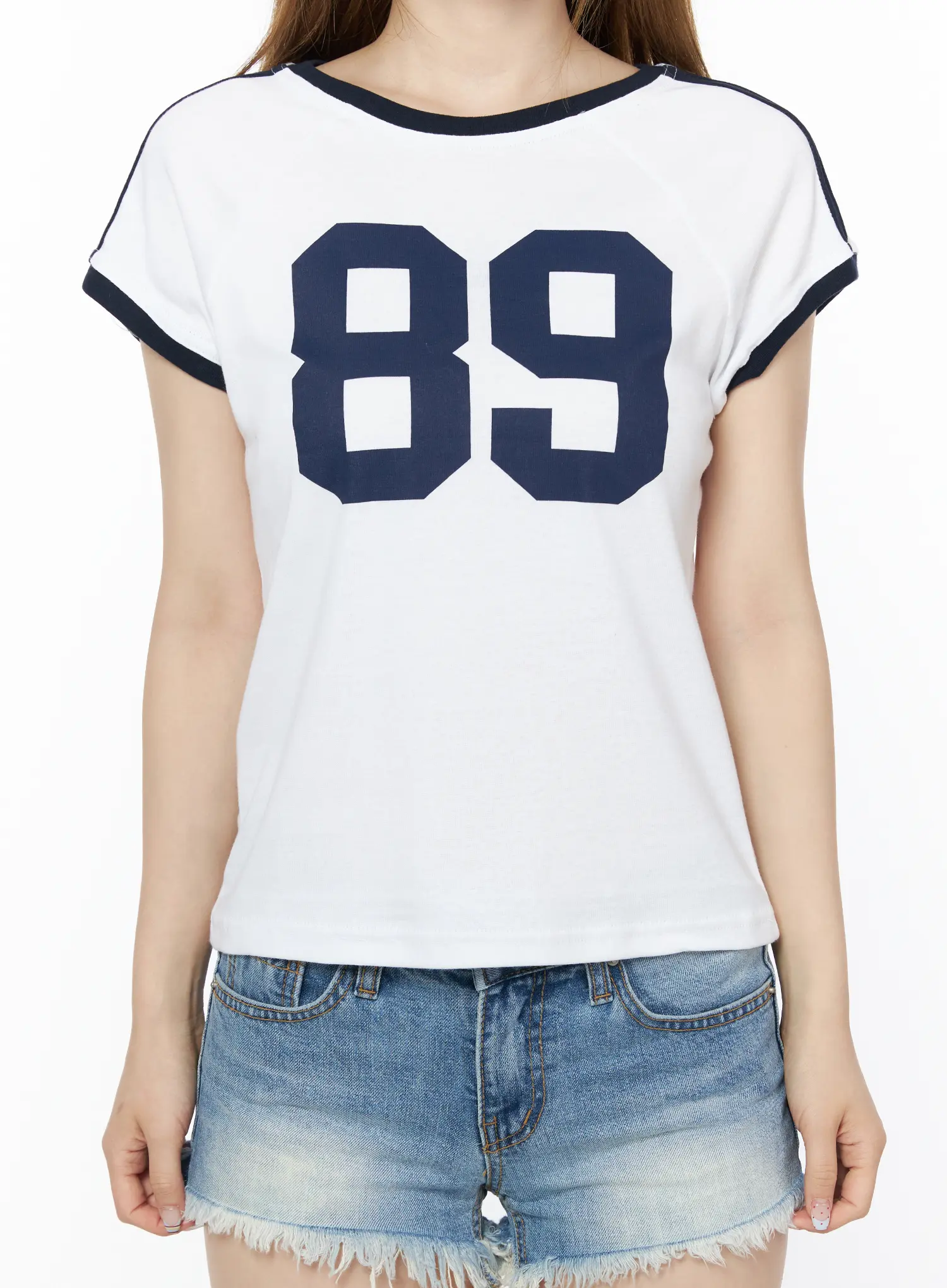 89 Graphic Raglan Short Sleeve Top CU511 - Image 4