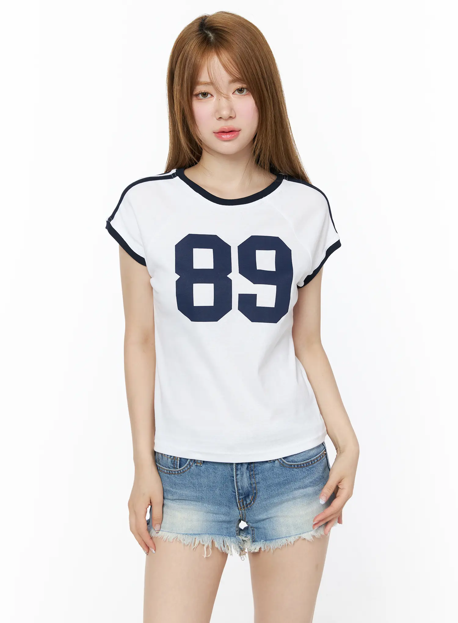 89 Graphic Raglan Short Sleeve Top CU511 - Image 5