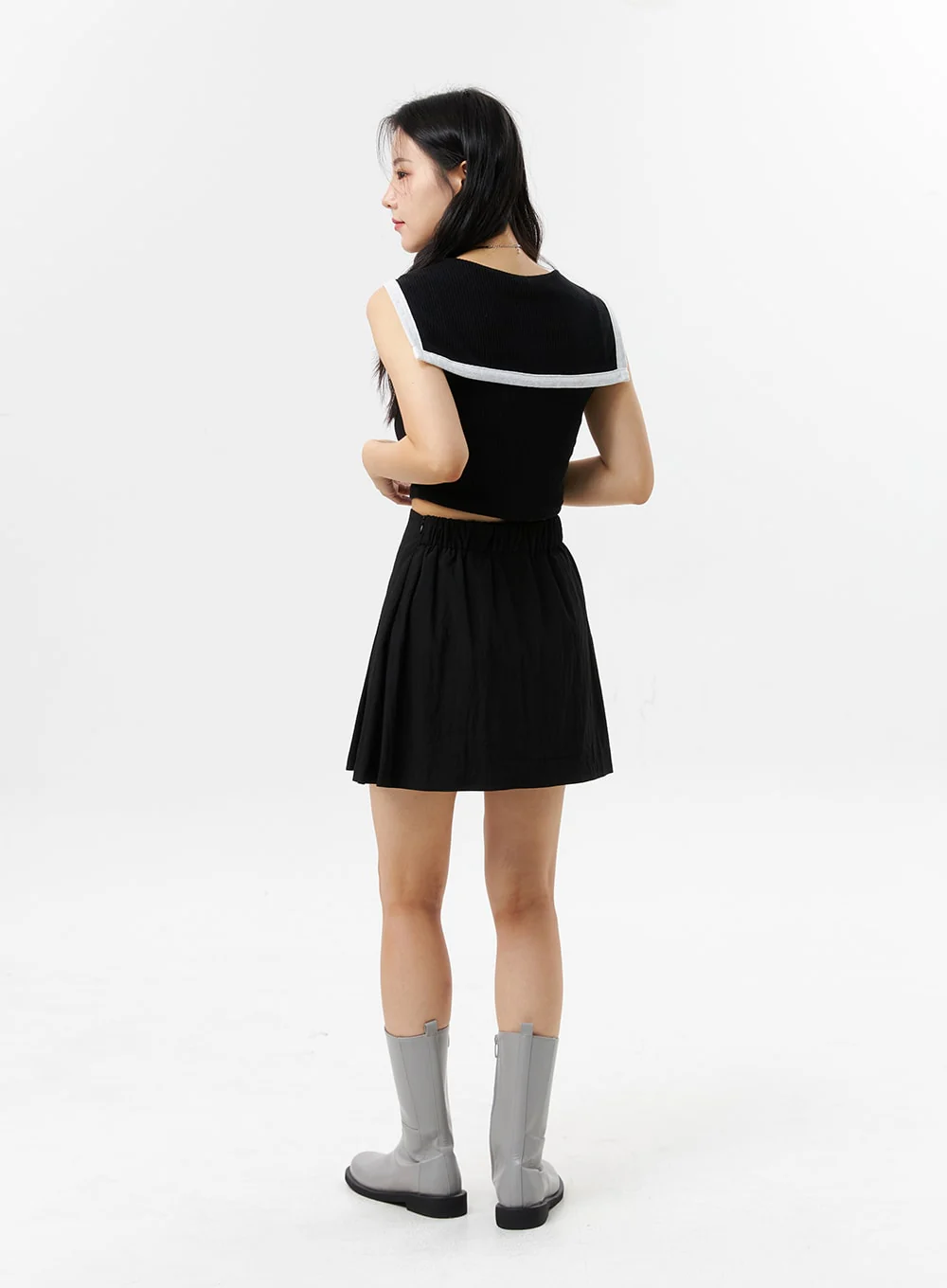 A-Line Pleated Mini Skirt OL318 - Image 5