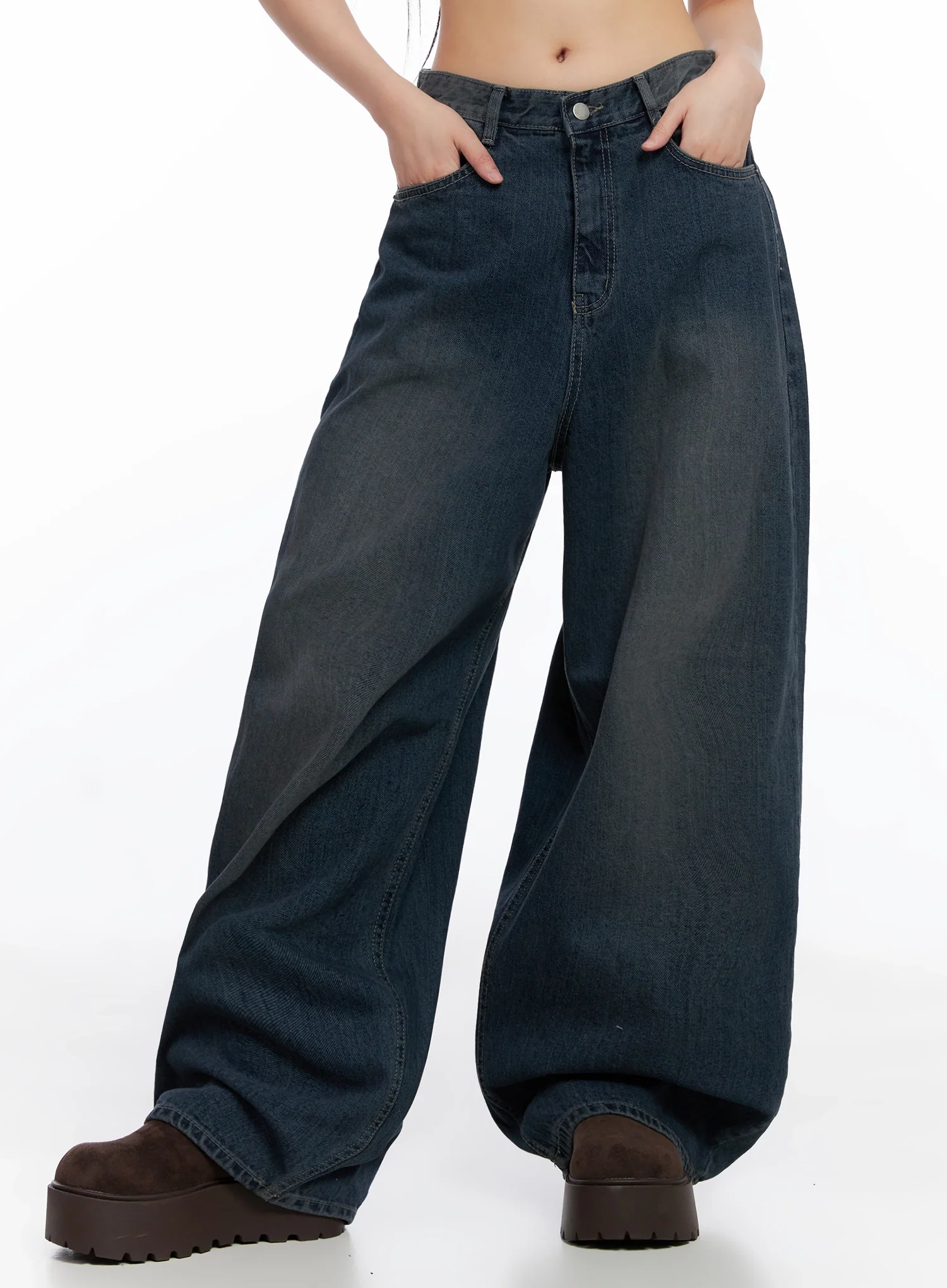 Adelyn Washed Baggy Jeans IS525 - Image 5