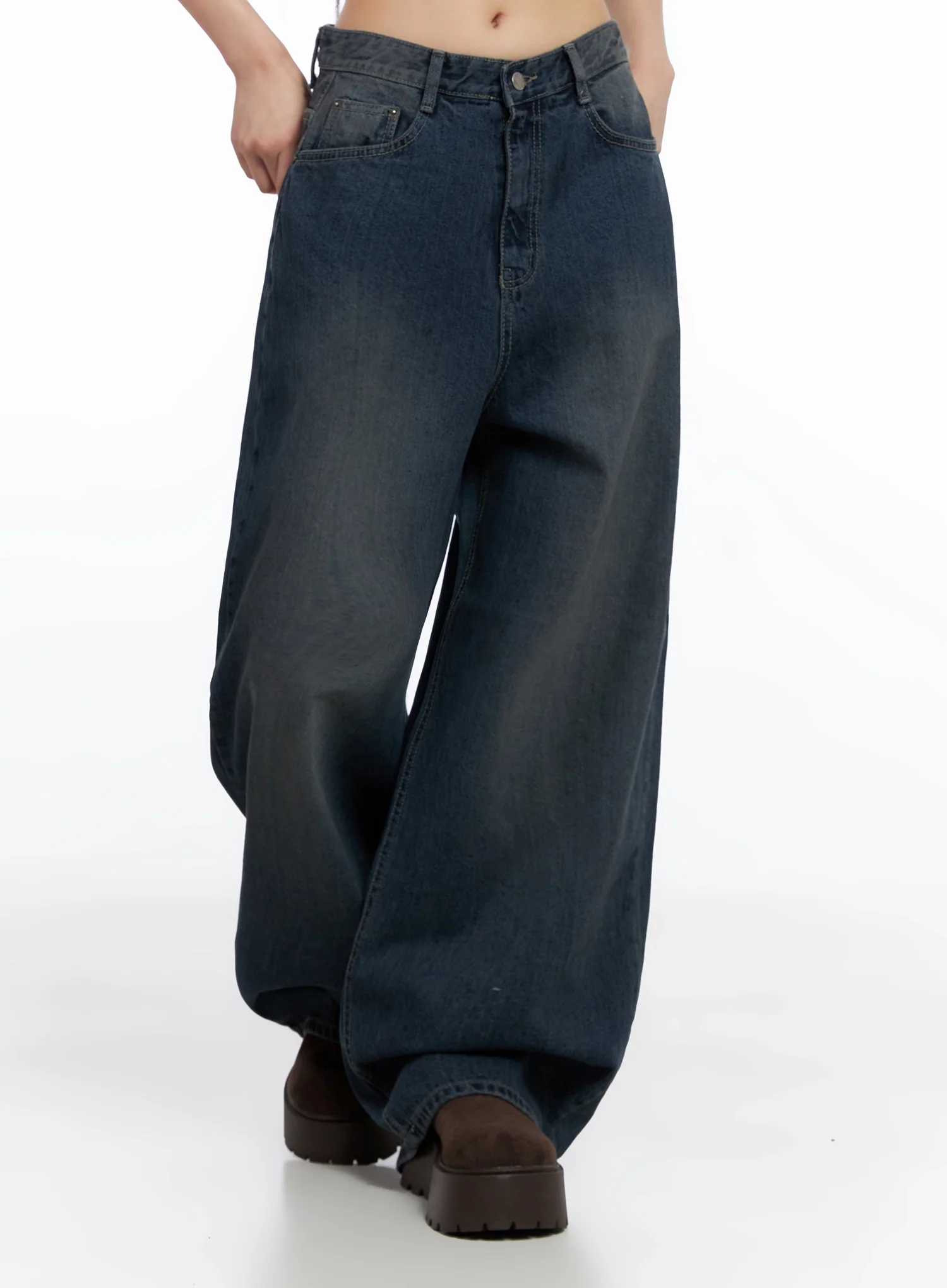 Adelyn Washed Baggy Jeans IS525 - Image 8