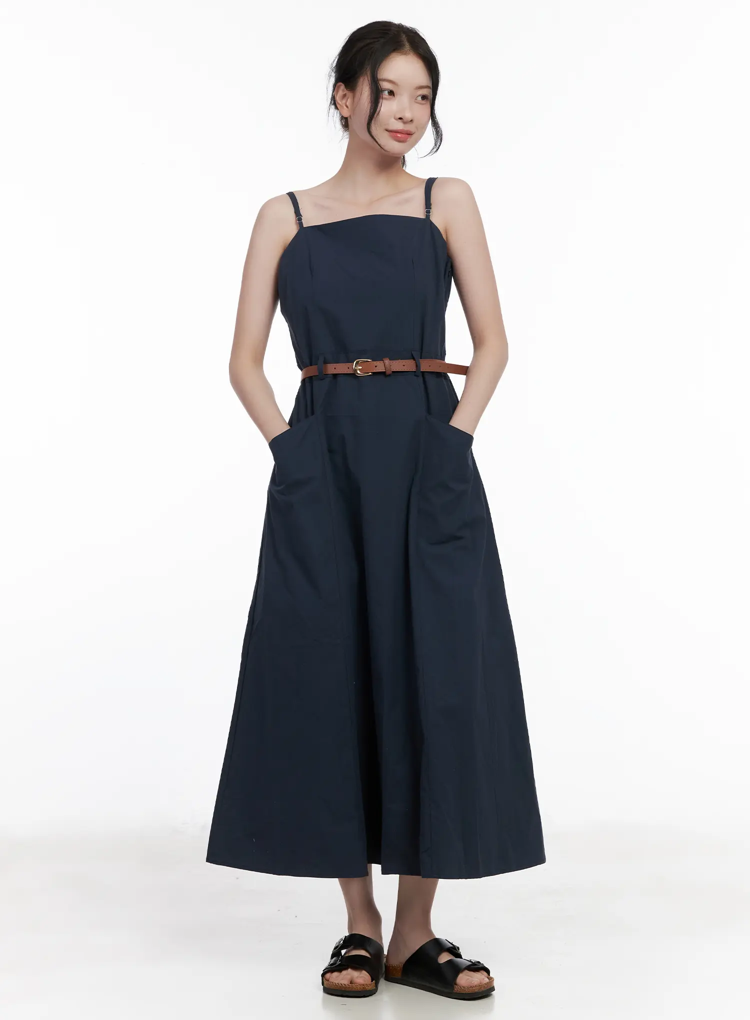 Adjustable Strap Belted Maxi Dress CA509 - Image 2