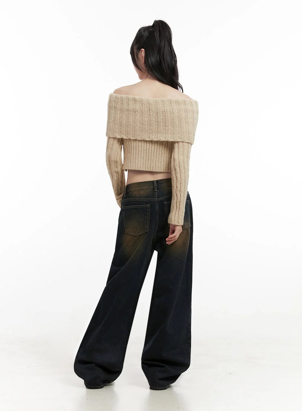 Alexia Washed Denim Wide-Leg Jeans ID402 - Image 9