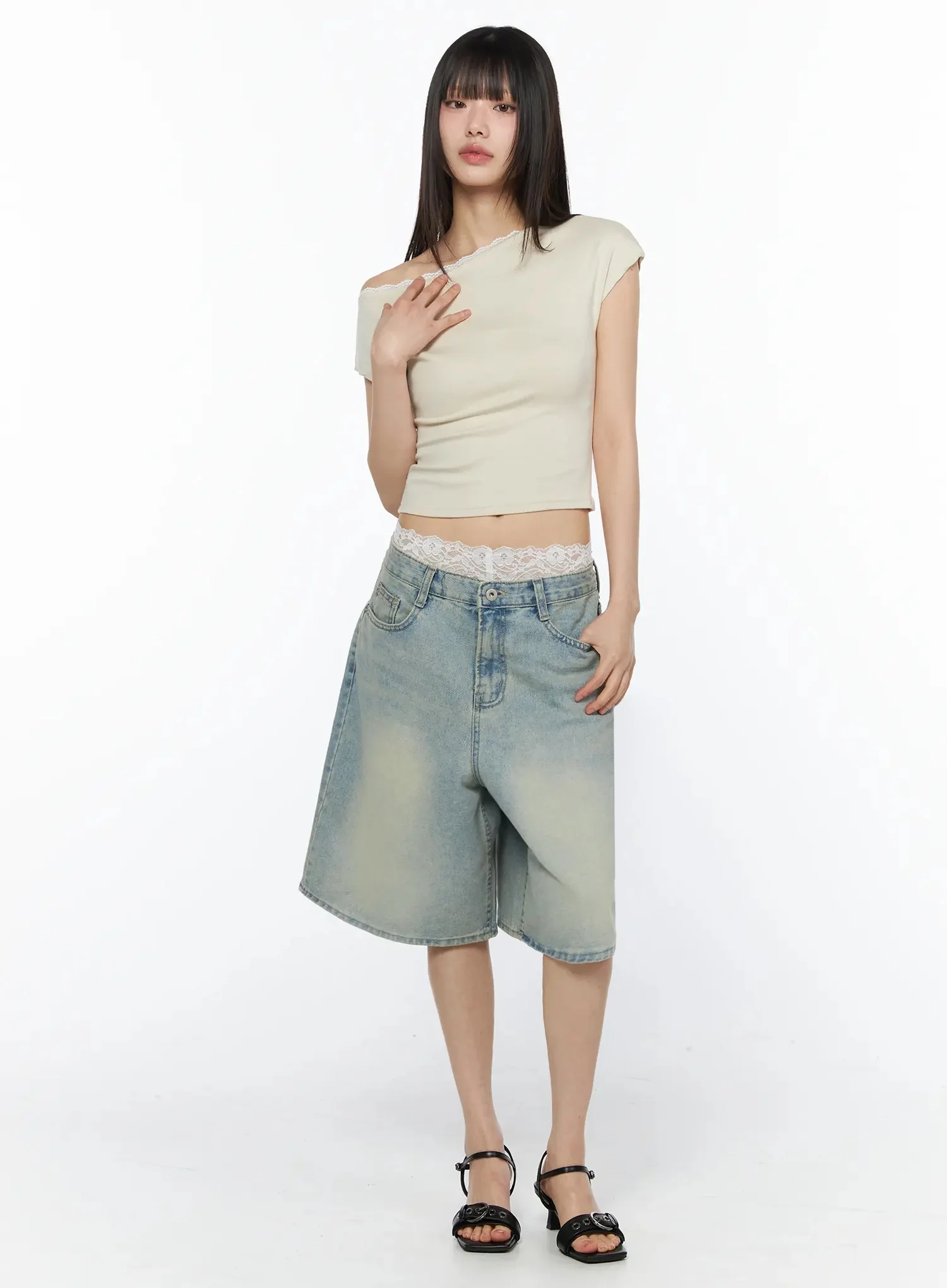 Ali Casual Washed Bermuda Shorts IY525 - Image 14