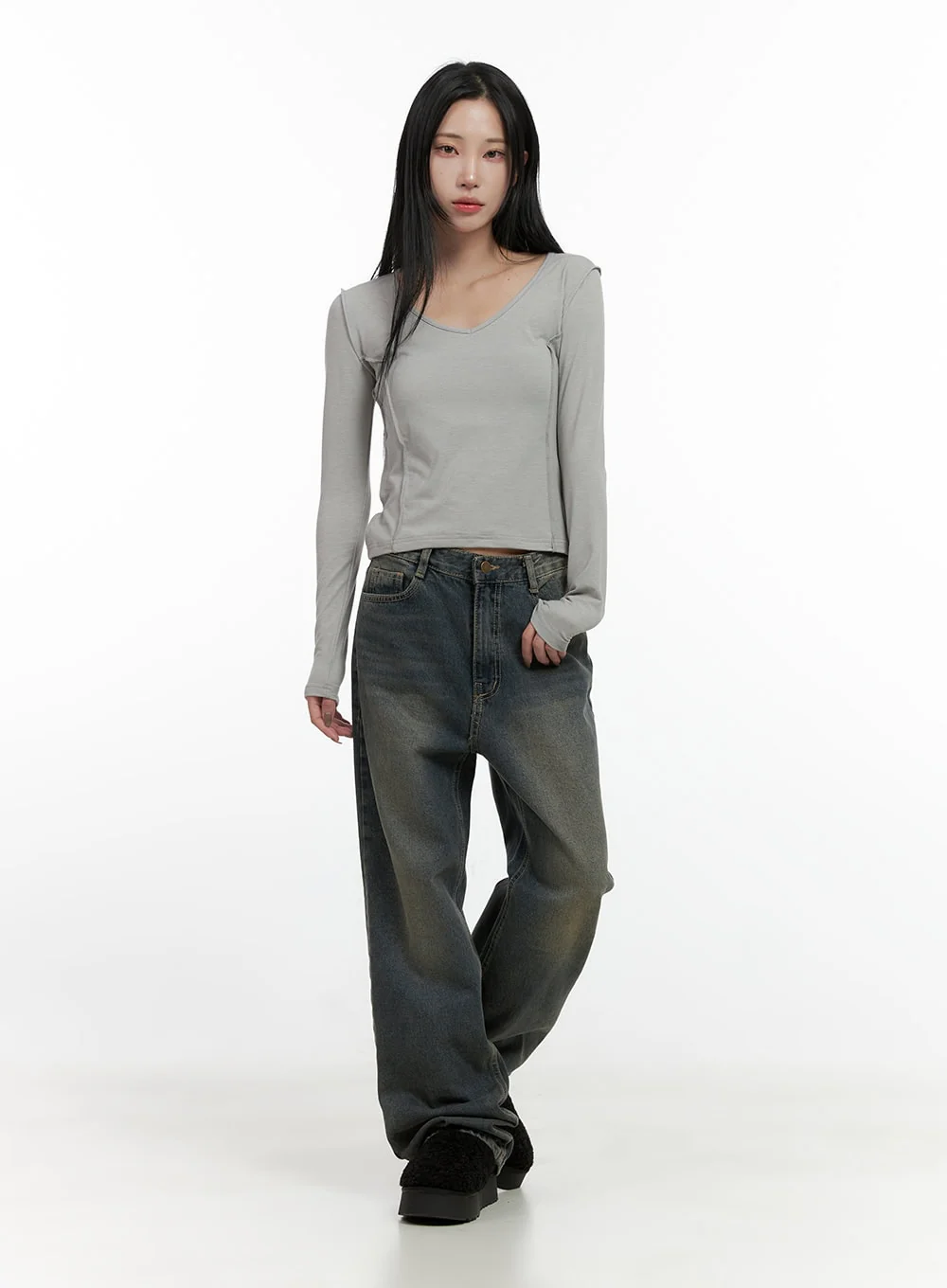Alina Washed Wide-Leg Jeans CN407 - Image 2