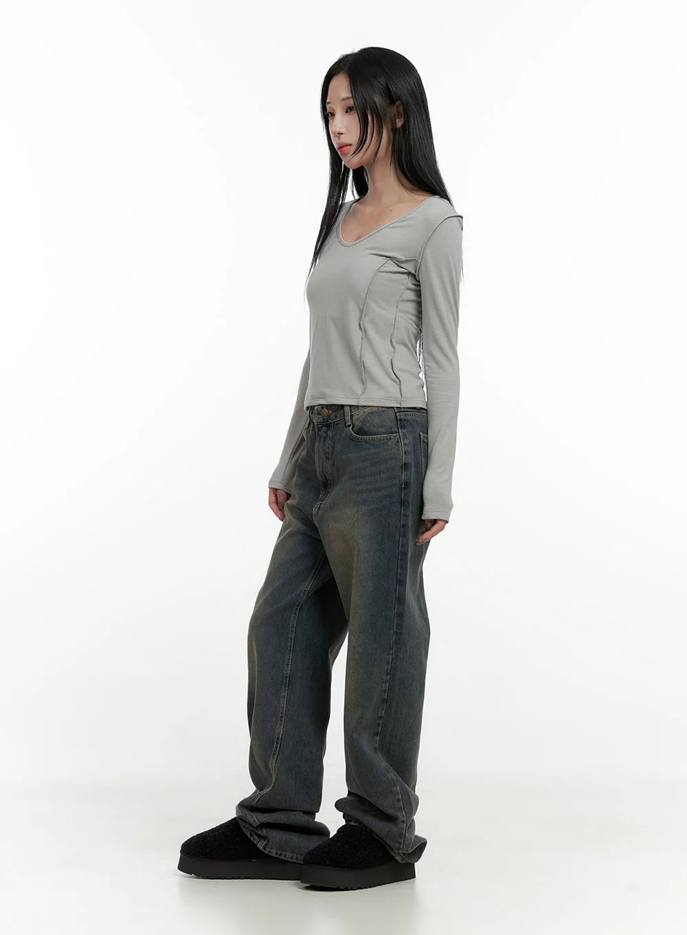 Alina Washed Wide-Leg Jeans CN407 - Image 4