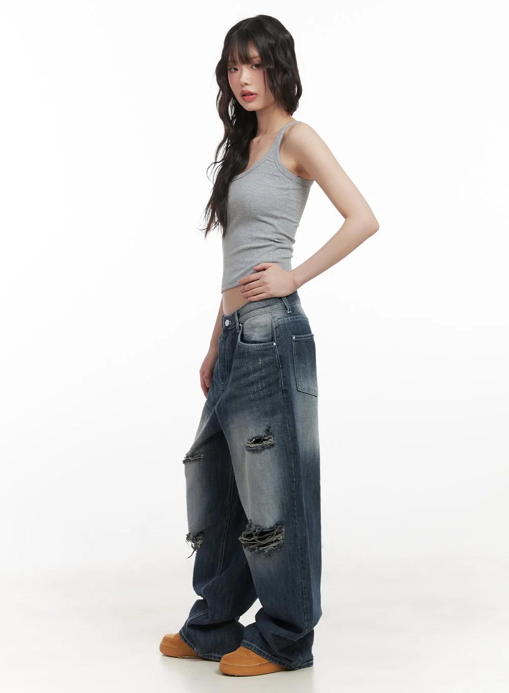 Alison Destroyed Baggy Jeans CJ523 - Image 6