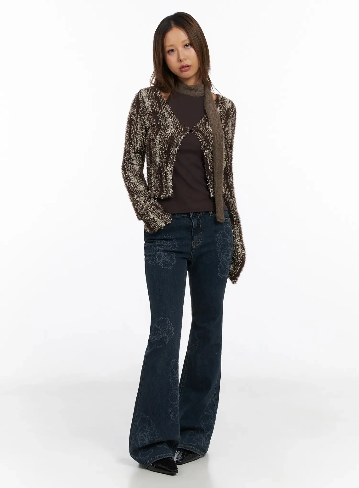 Amari Floral Embriodered Bootcut Jeans IN528 - Image 3