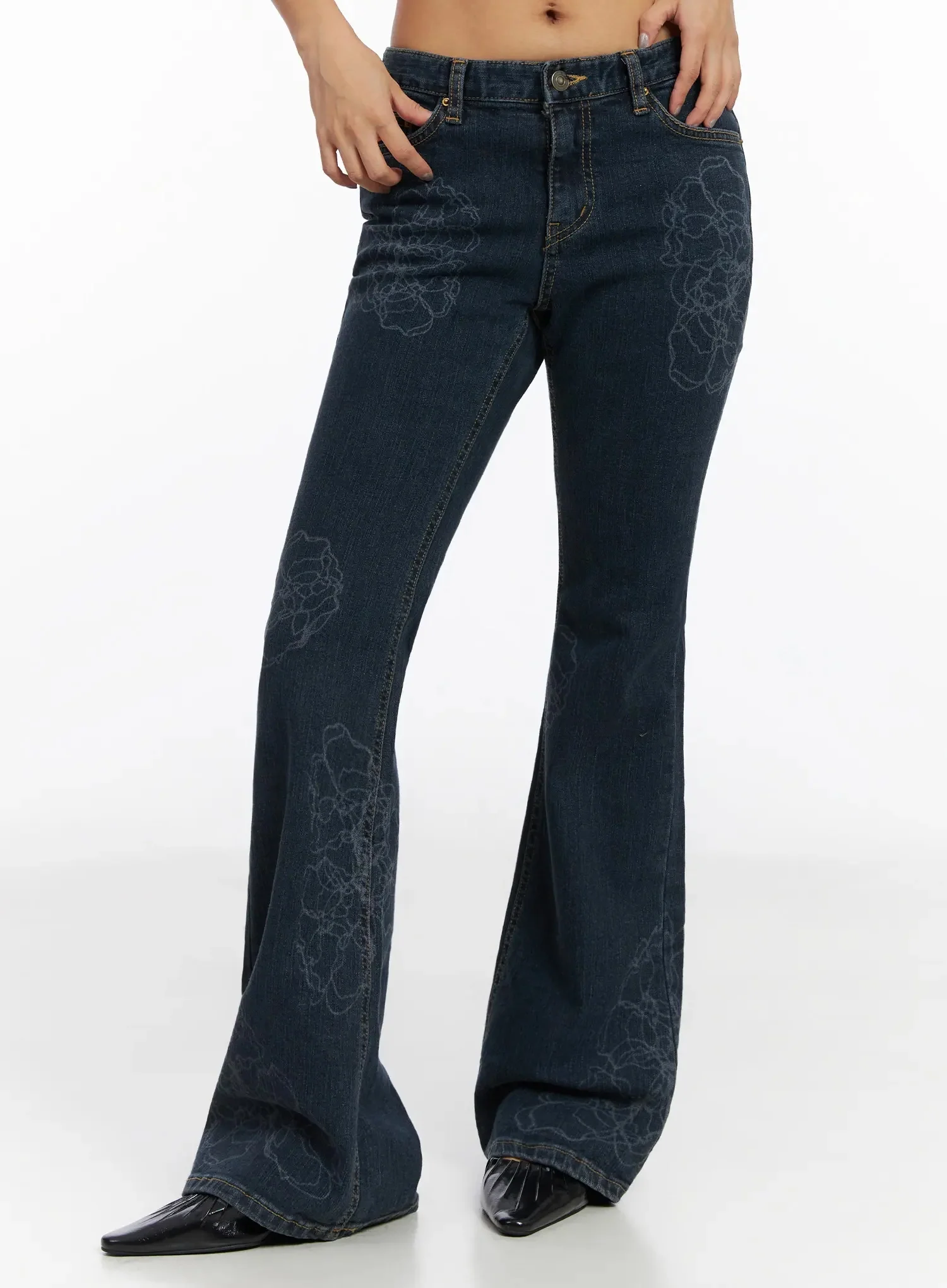 Amari Floral Embriodered Bootcut Jeans IN528 - Image 5