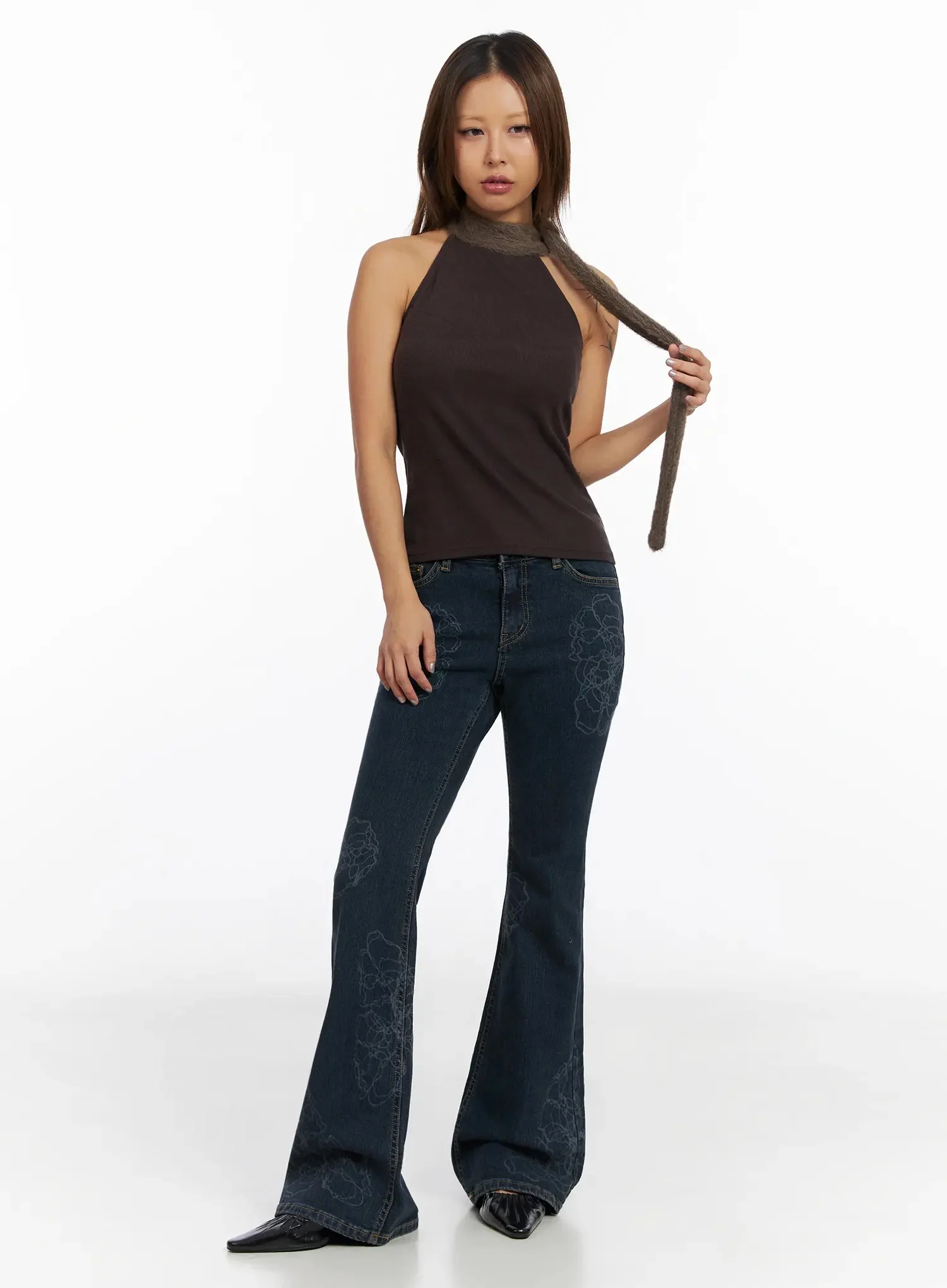 Amari Floral Embriodered Bootcut Jeans IN528 - Image 6