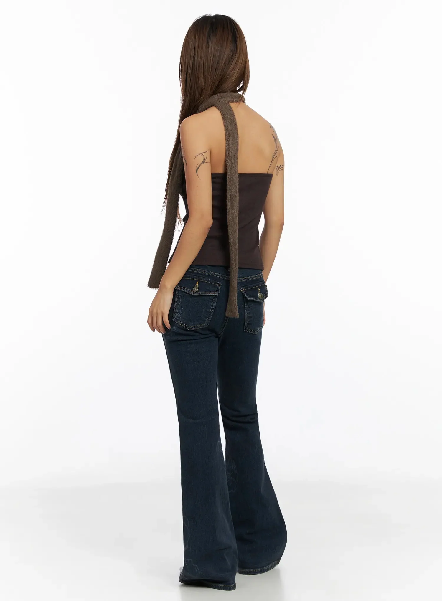 Amari Floral Embriodered Bootcut Jeans IN528 - Image 8
