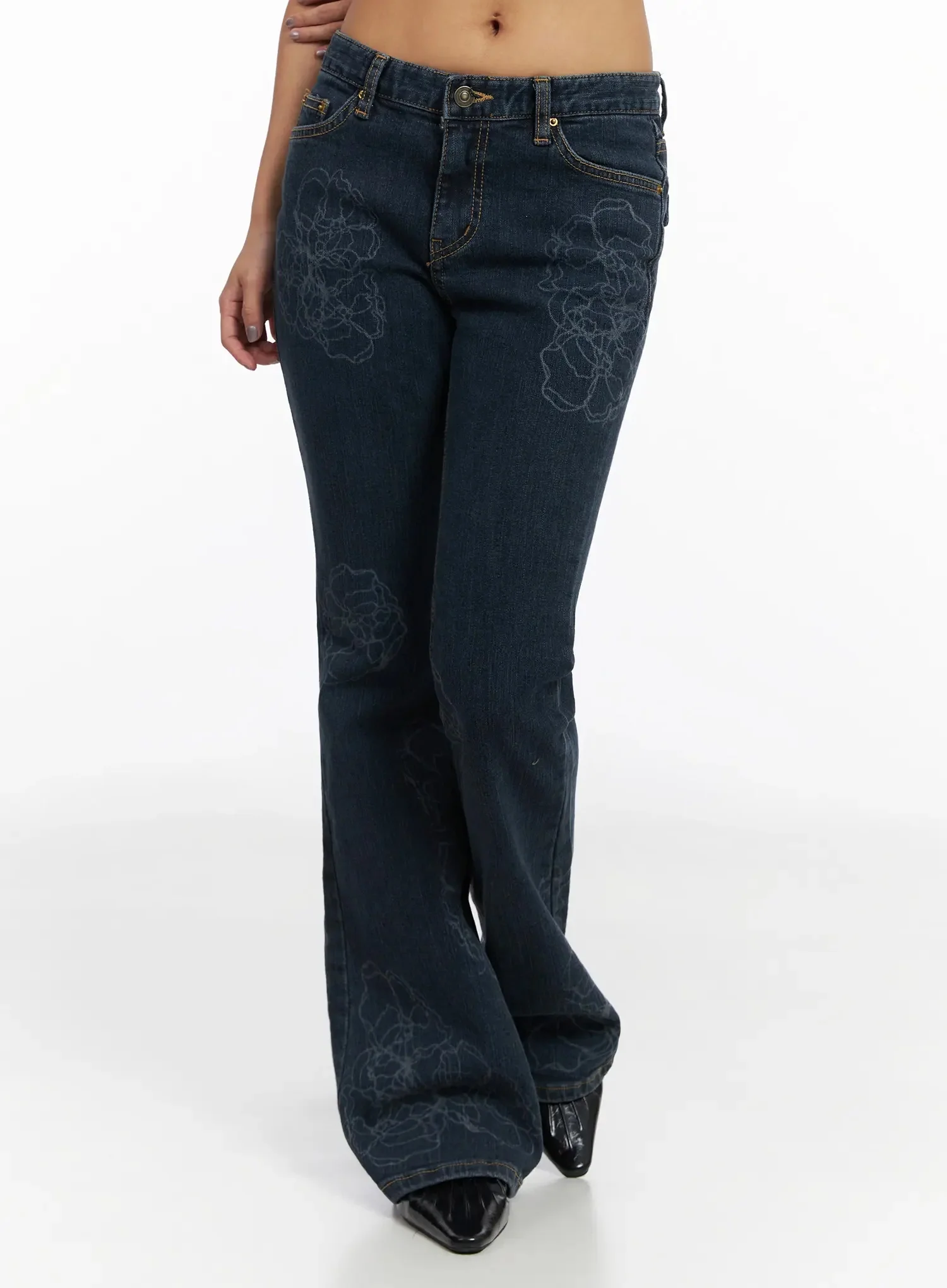 Amari Floral Embriodered Bootcut Jeans IN528 - Image 9