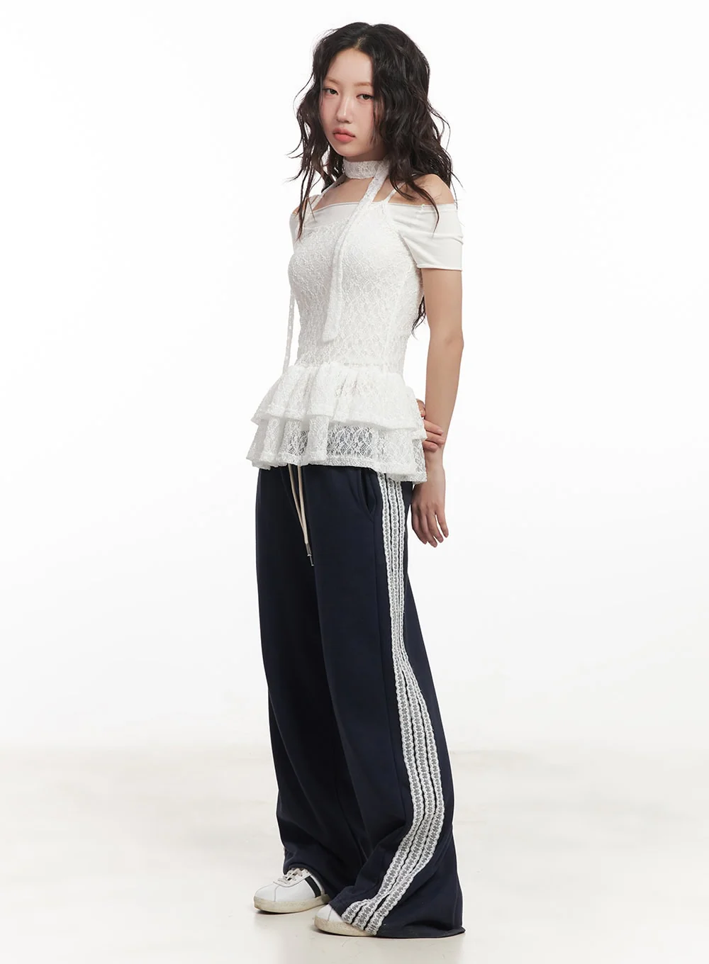 Angel Lace Wide-Leg Trackpants CA521 - Image 10