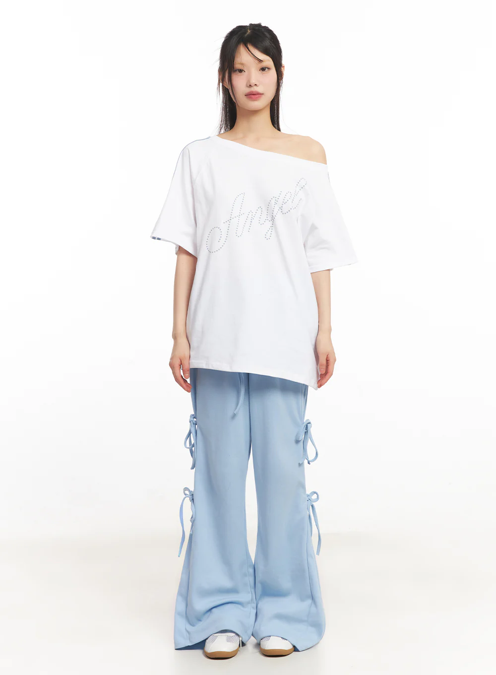Angel One-Shoulder Stripe T-Shirt IY502 - Image 5