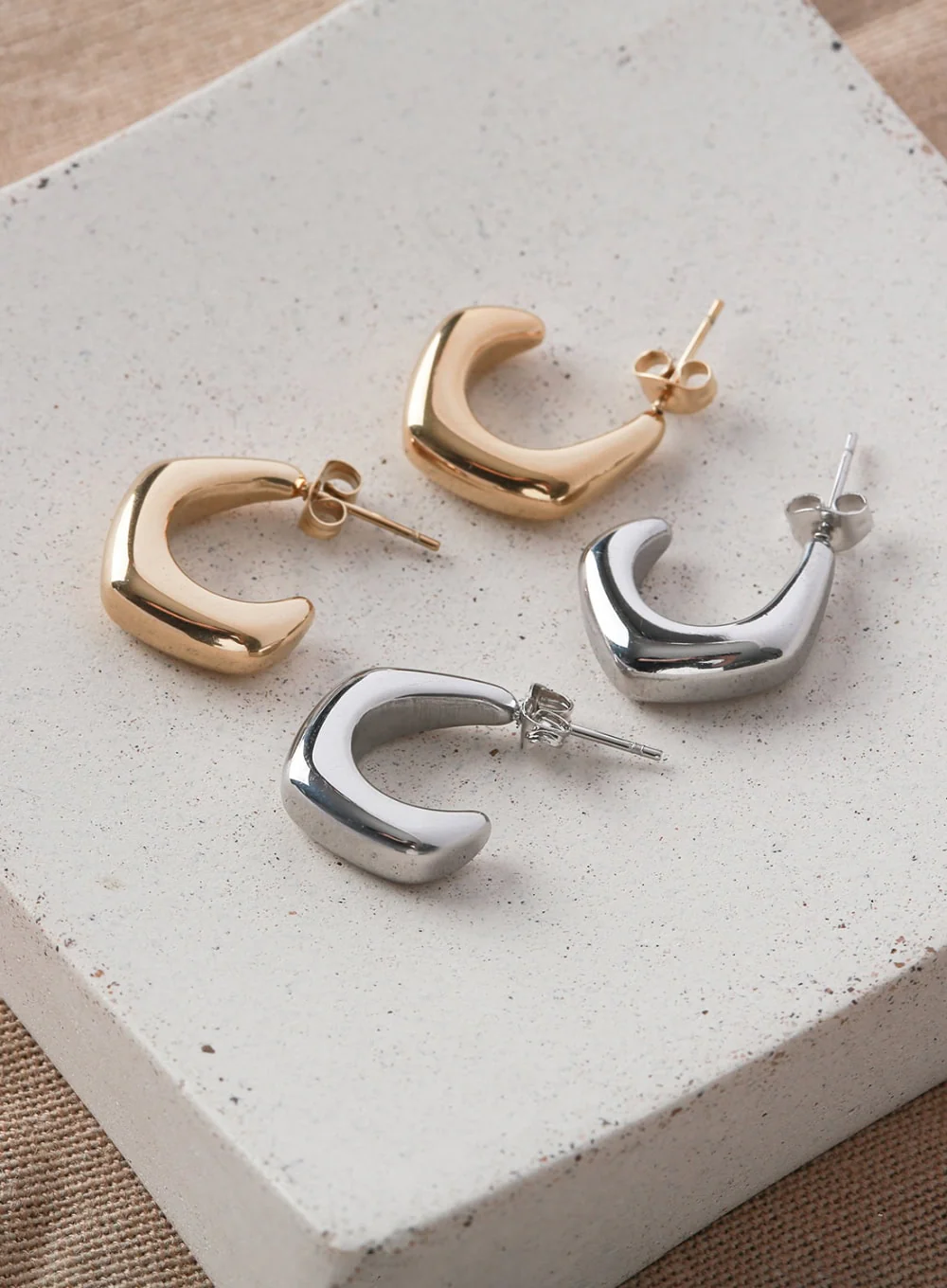 Angled Curved Bold Earrings IL404 - Image 2