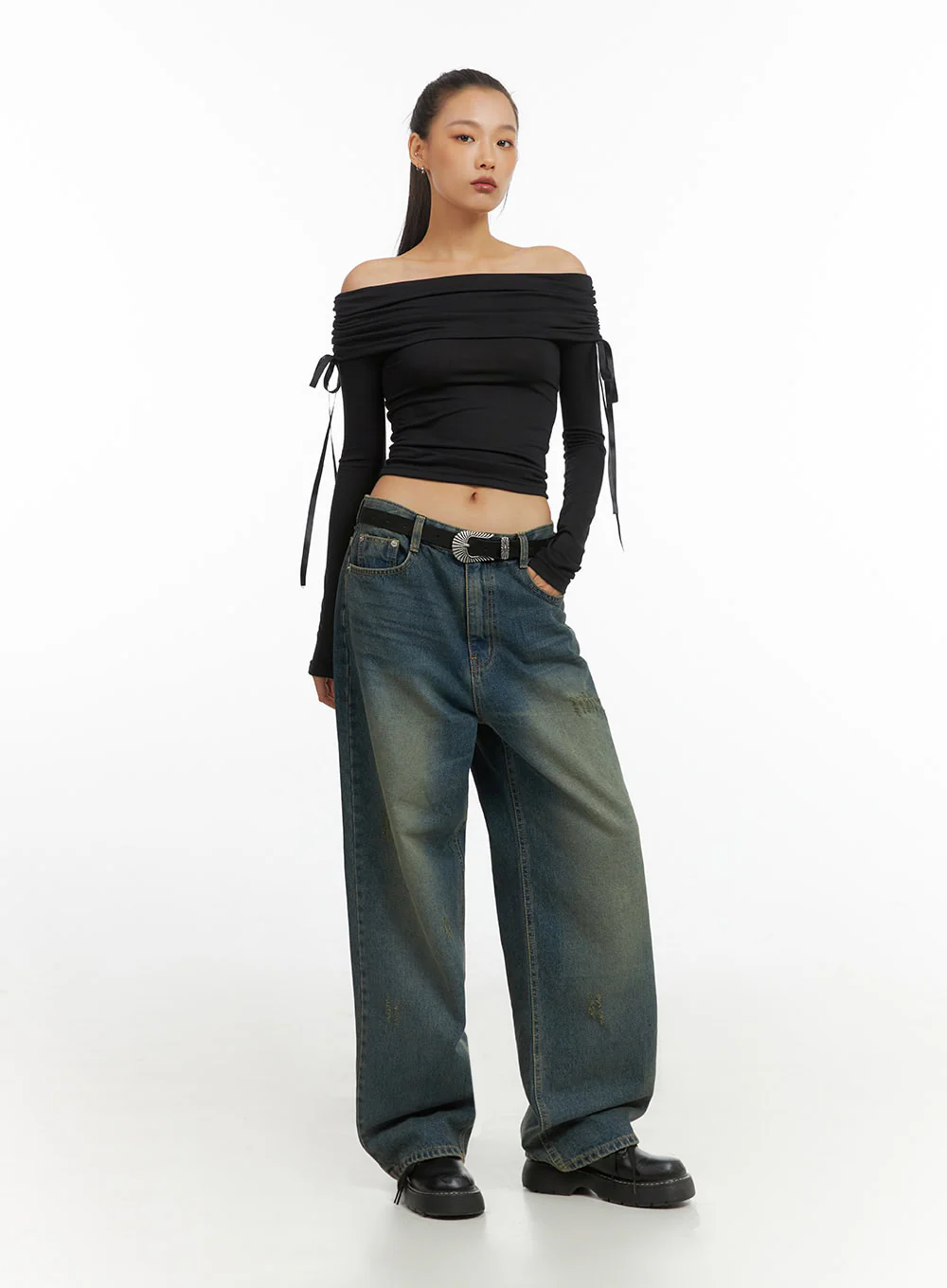 Anya Wide Fit Denim Jeans IO409 - Image 3