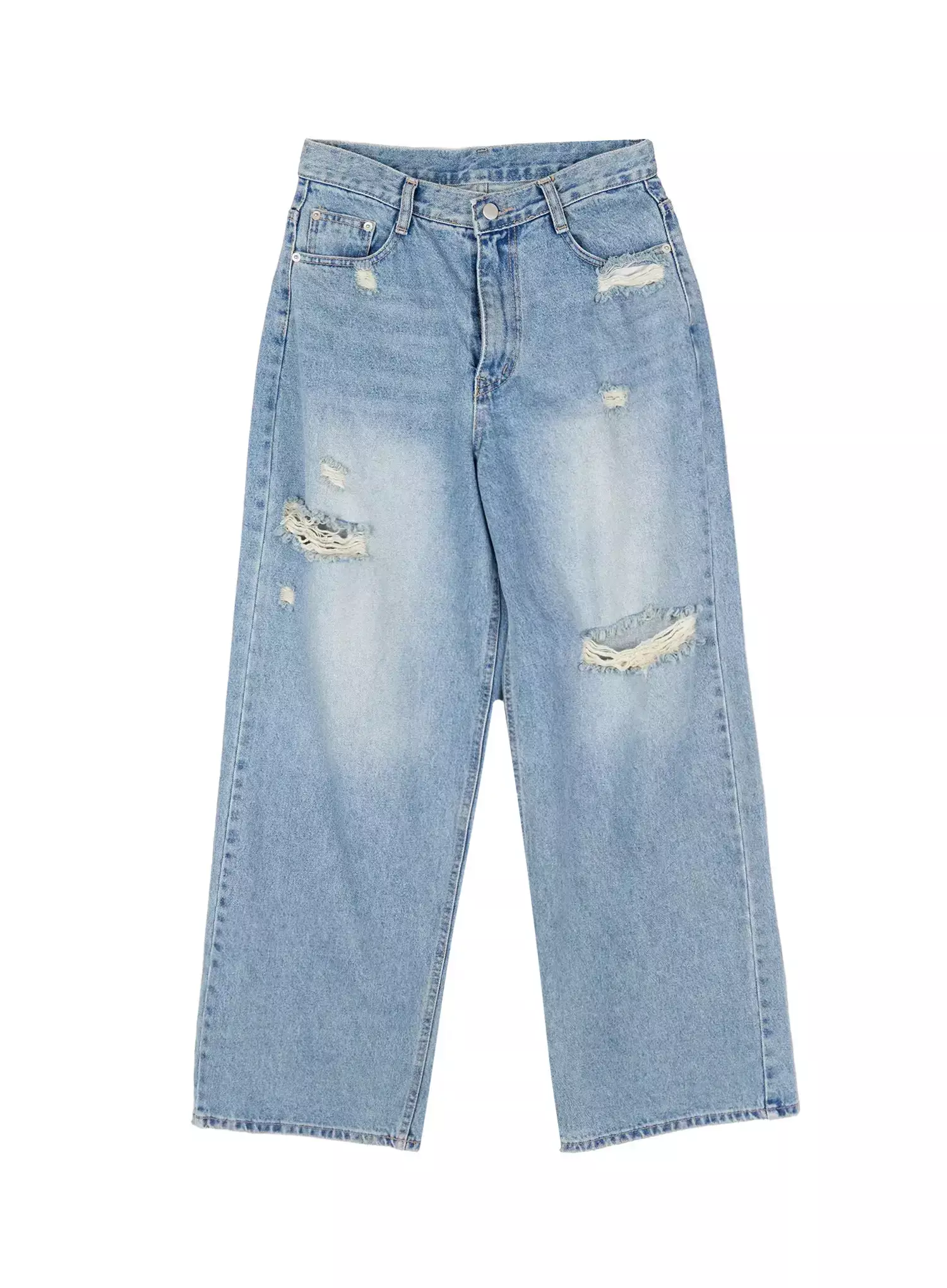 Ares Wide Leg Distressed Jeans IU512 - Image 16