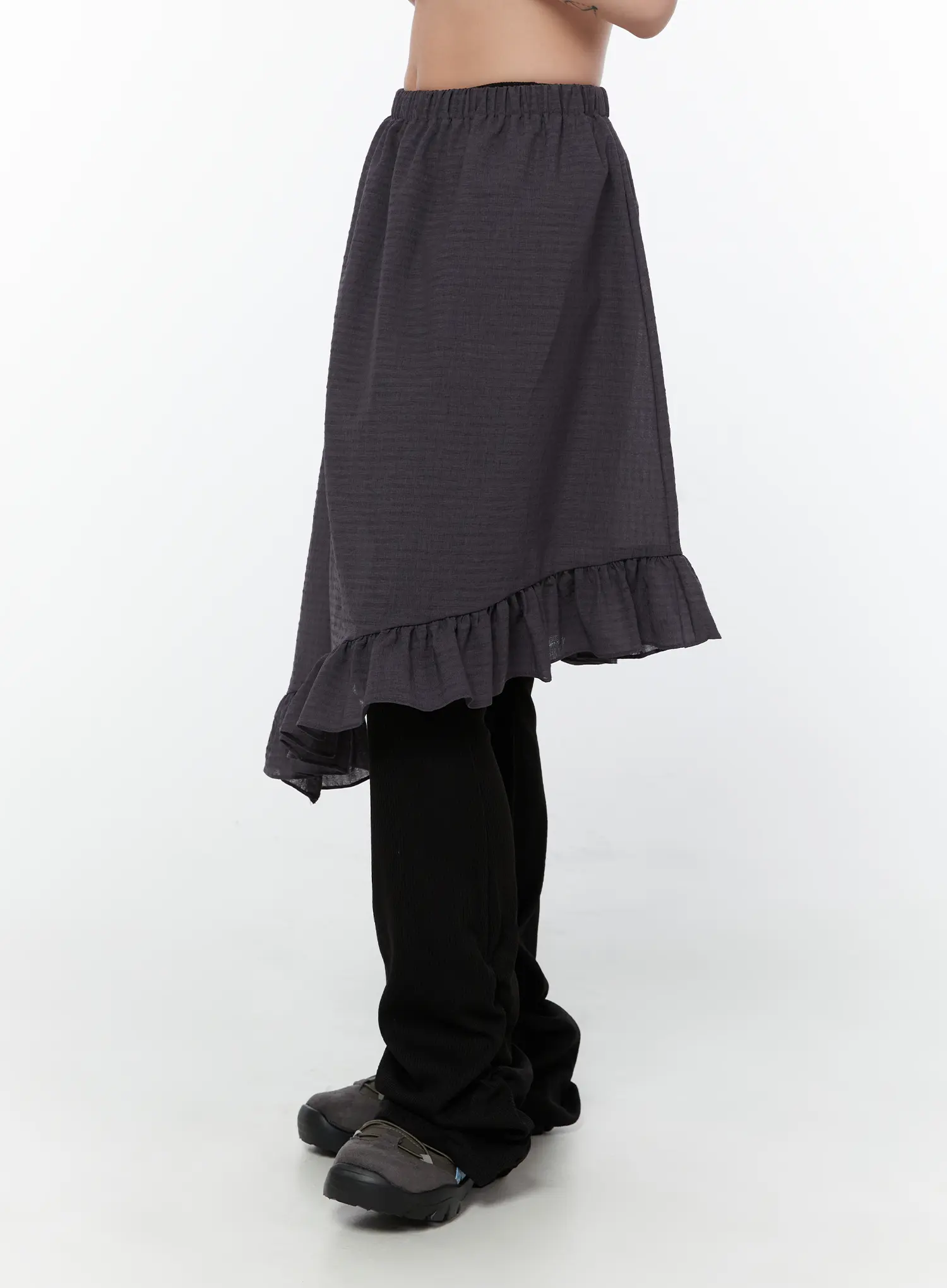 Asymmetric Frill Midi Skirt CY515 - Image 4