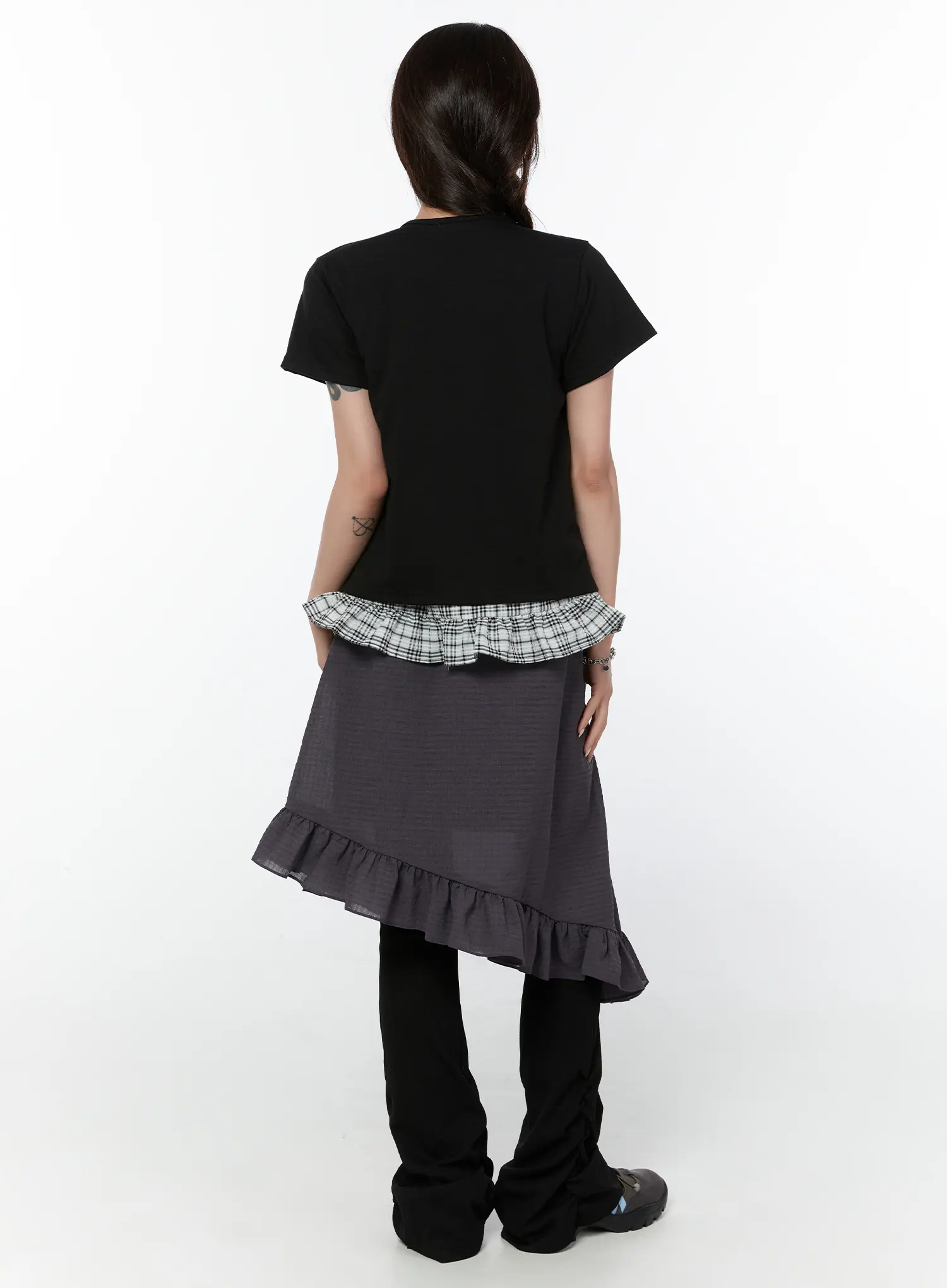 Asymmetric Frill Midi Skirt CY515 - Image 5