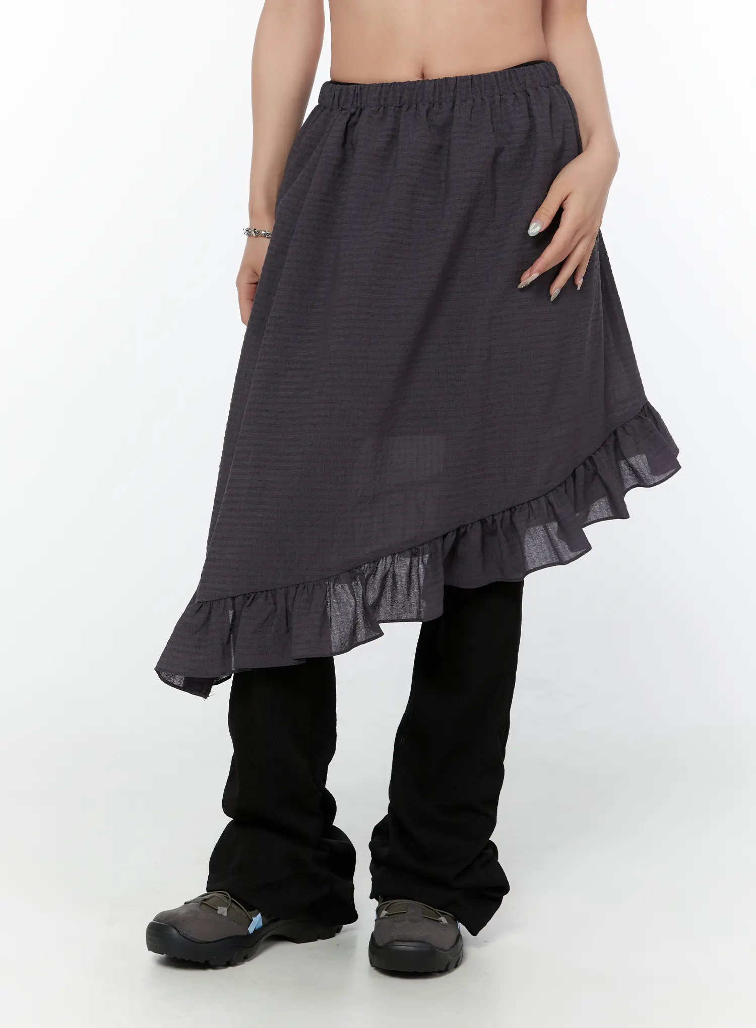 Asymmetric Frill Midi Skirt CY515 - Image 7
