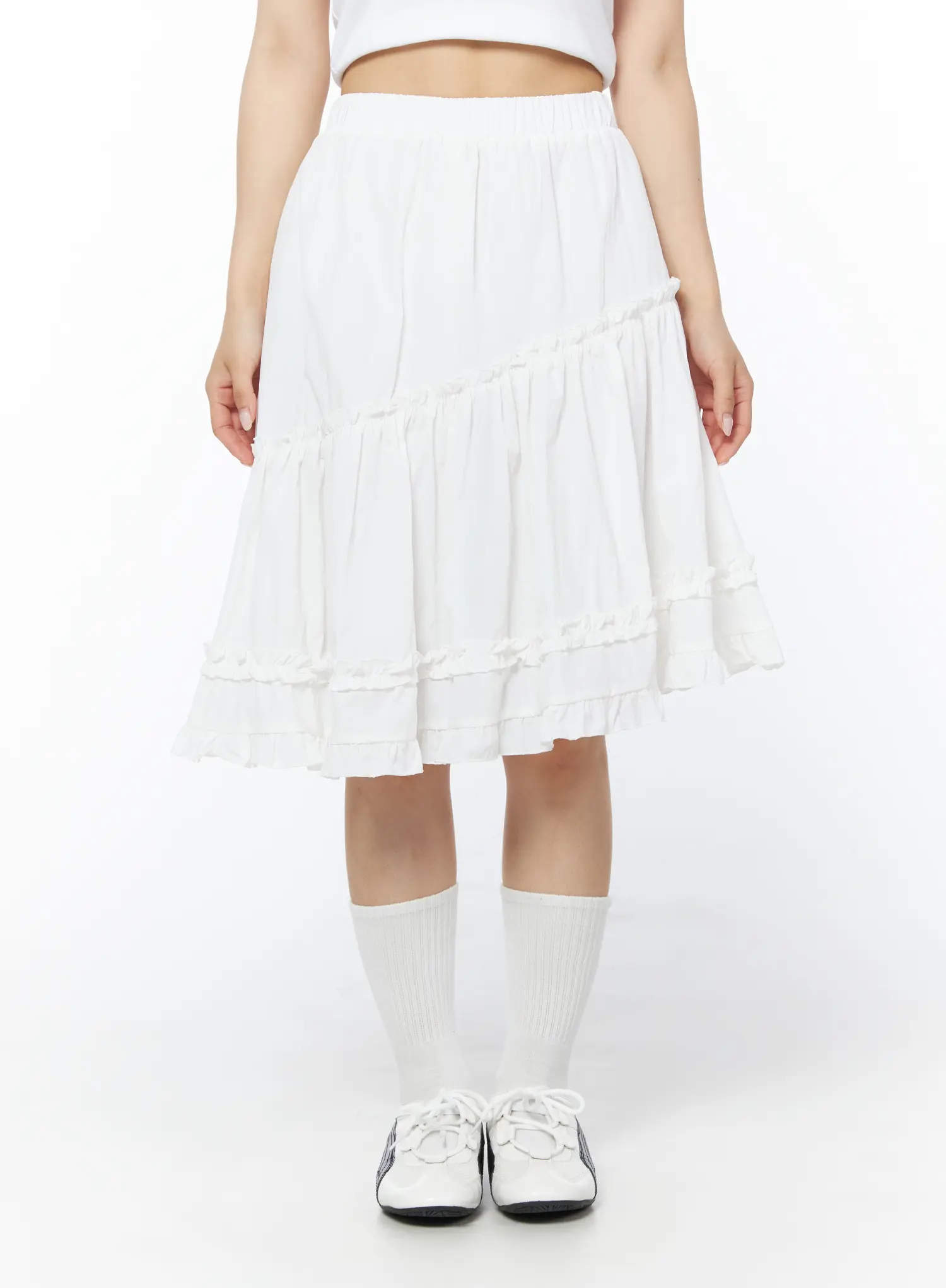Asymmetric Frill Trim Midi Skirt CD805 - Image 2