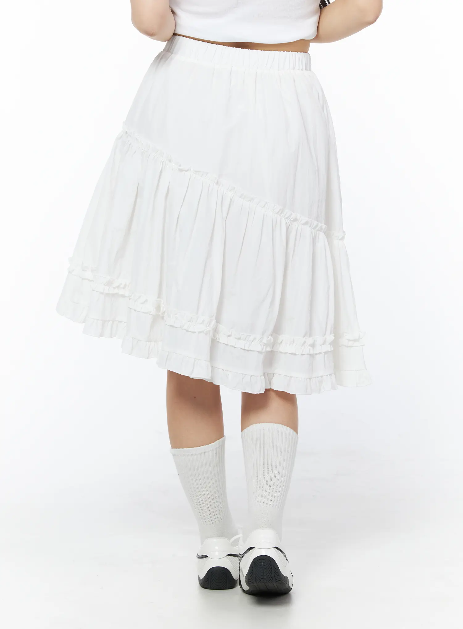Asymmetric Frill Trim Midi Skirt CD805 - Image 4