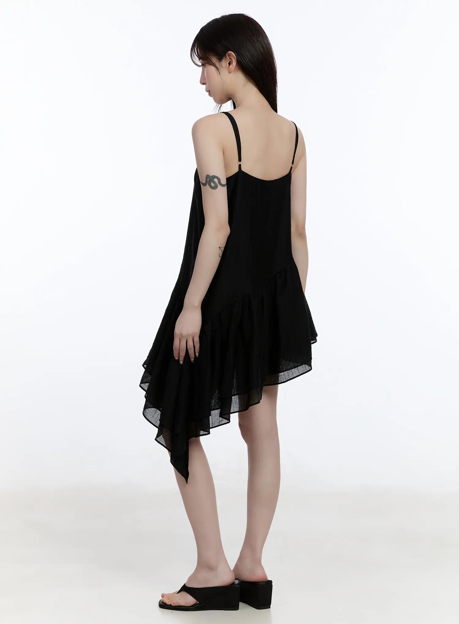 Asymmetric Hem Chiffon Mini Dress CA501 - Image 3