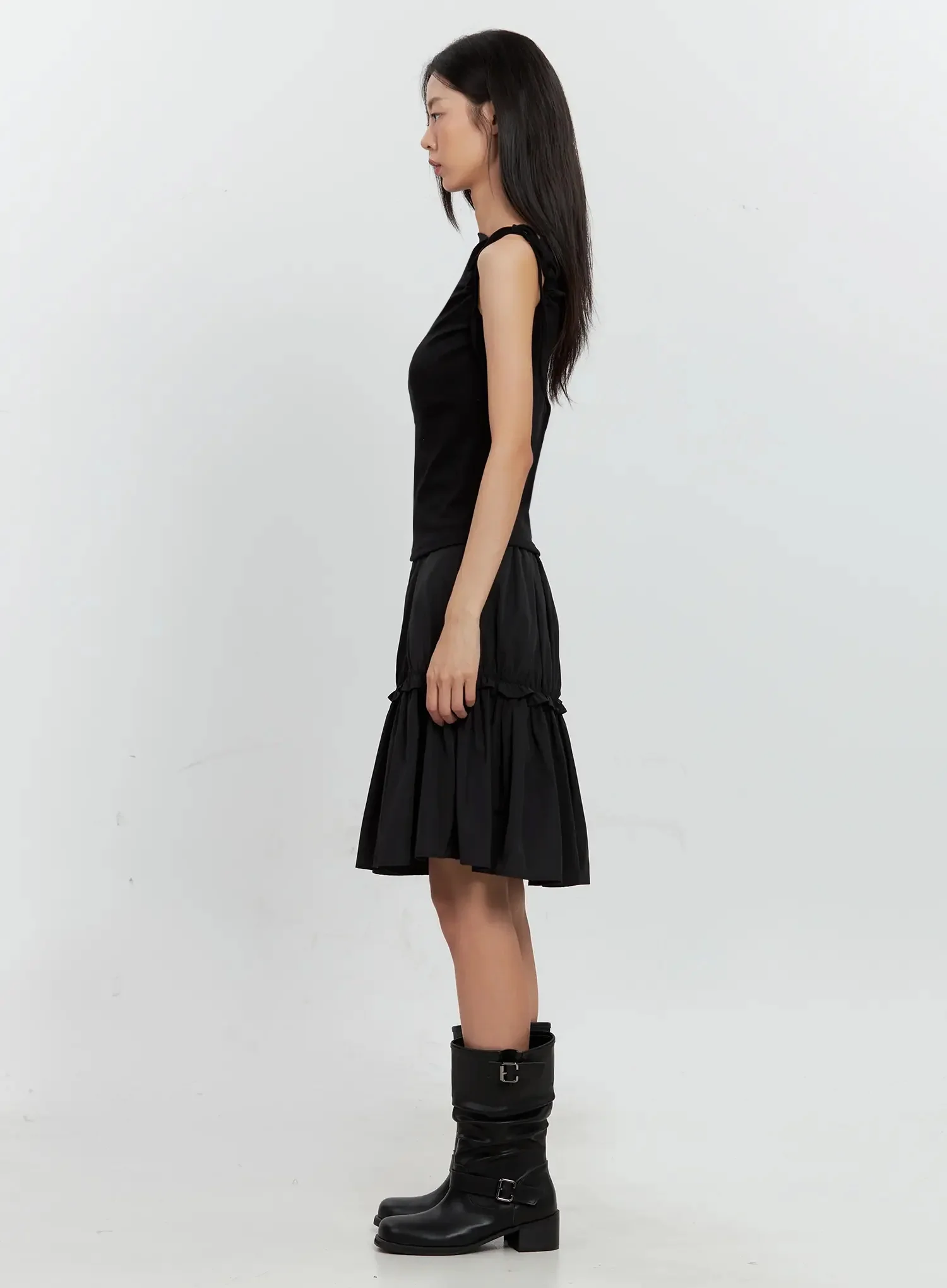 Asymmetric High Neck Tank Top IL528 - Image 12