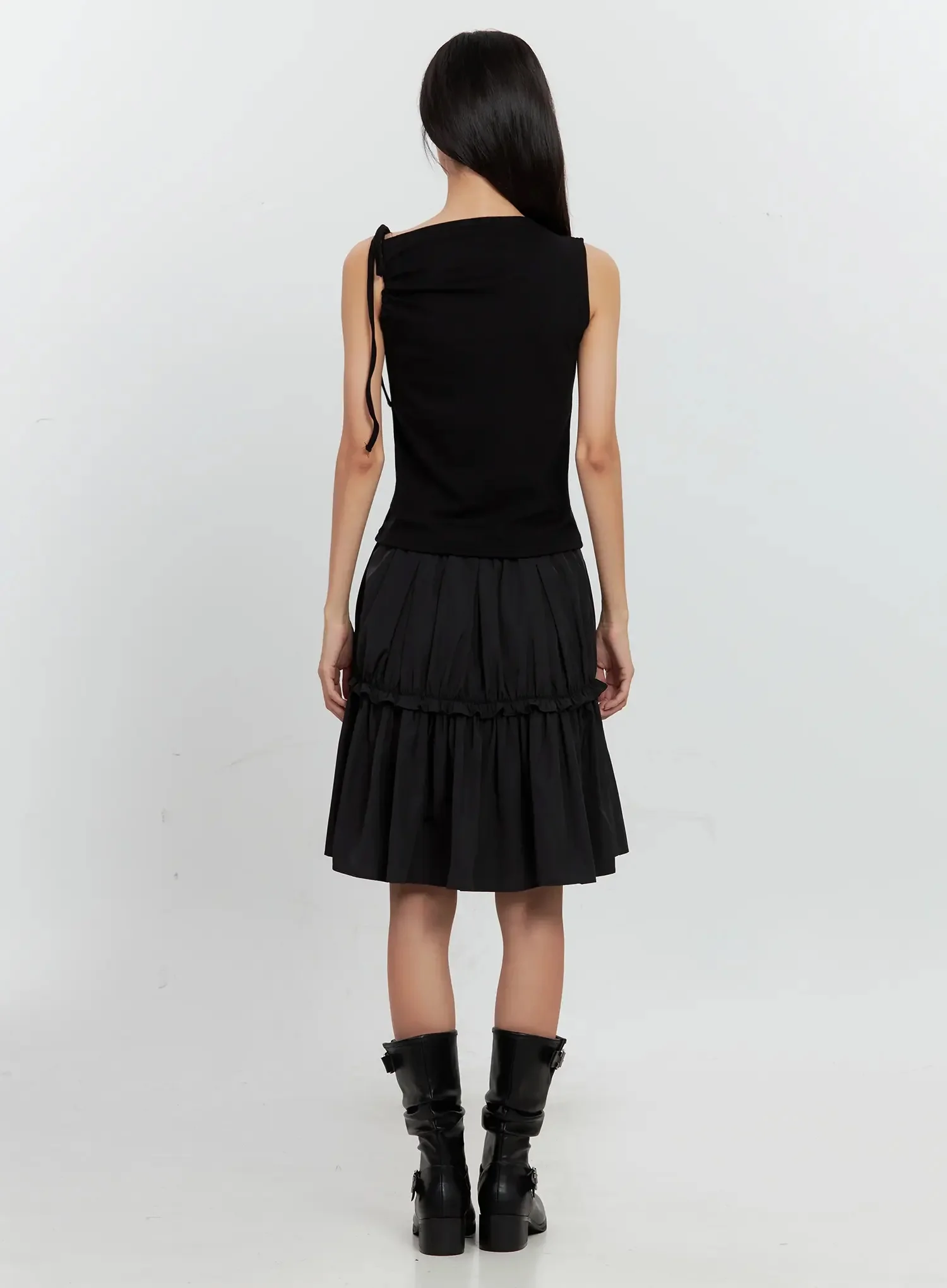 Asymmetric High Neck Tank Top IL528 - Image 13