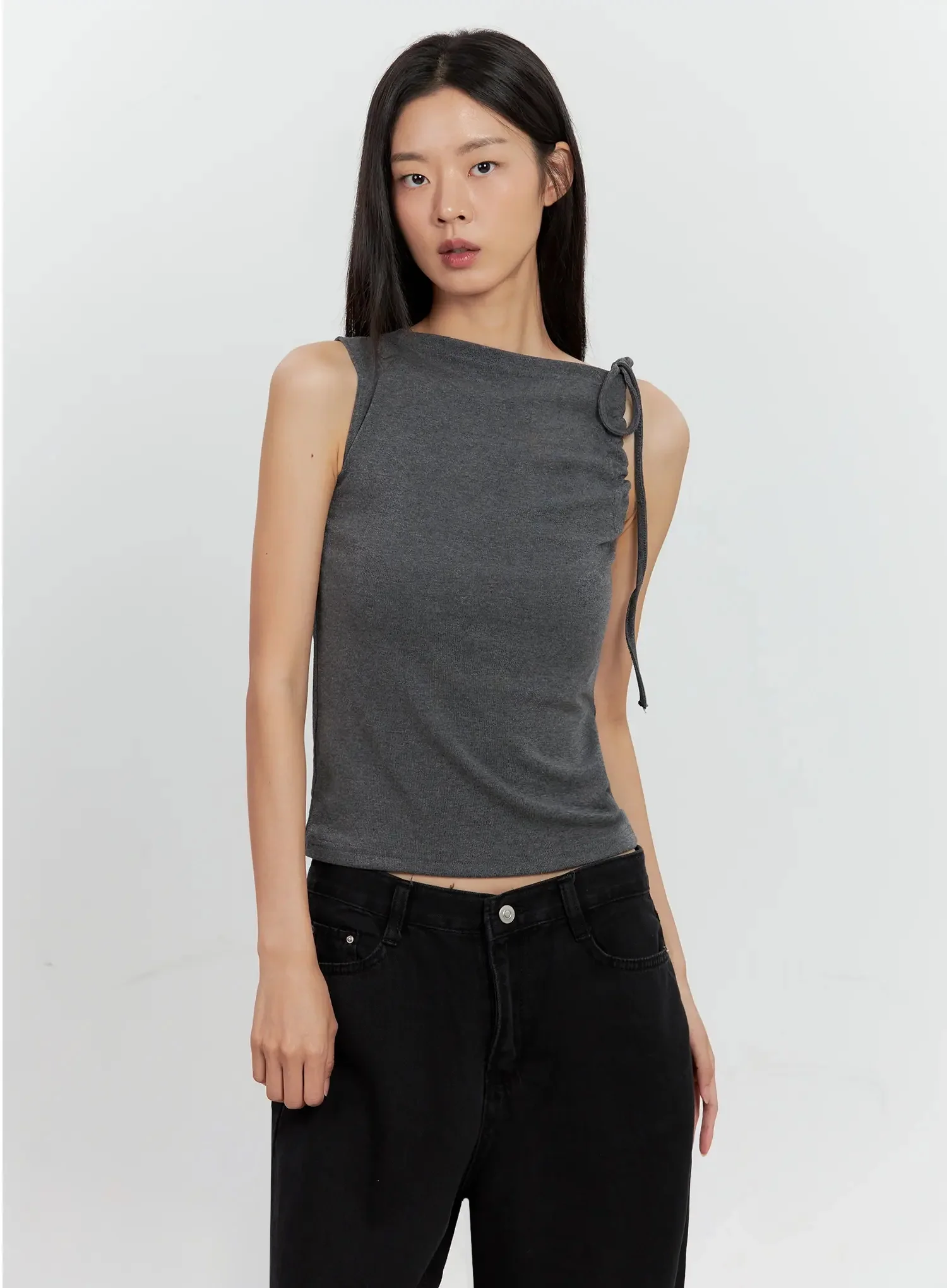 Asymmetric High Neck Tank Top IL528 - Image 22