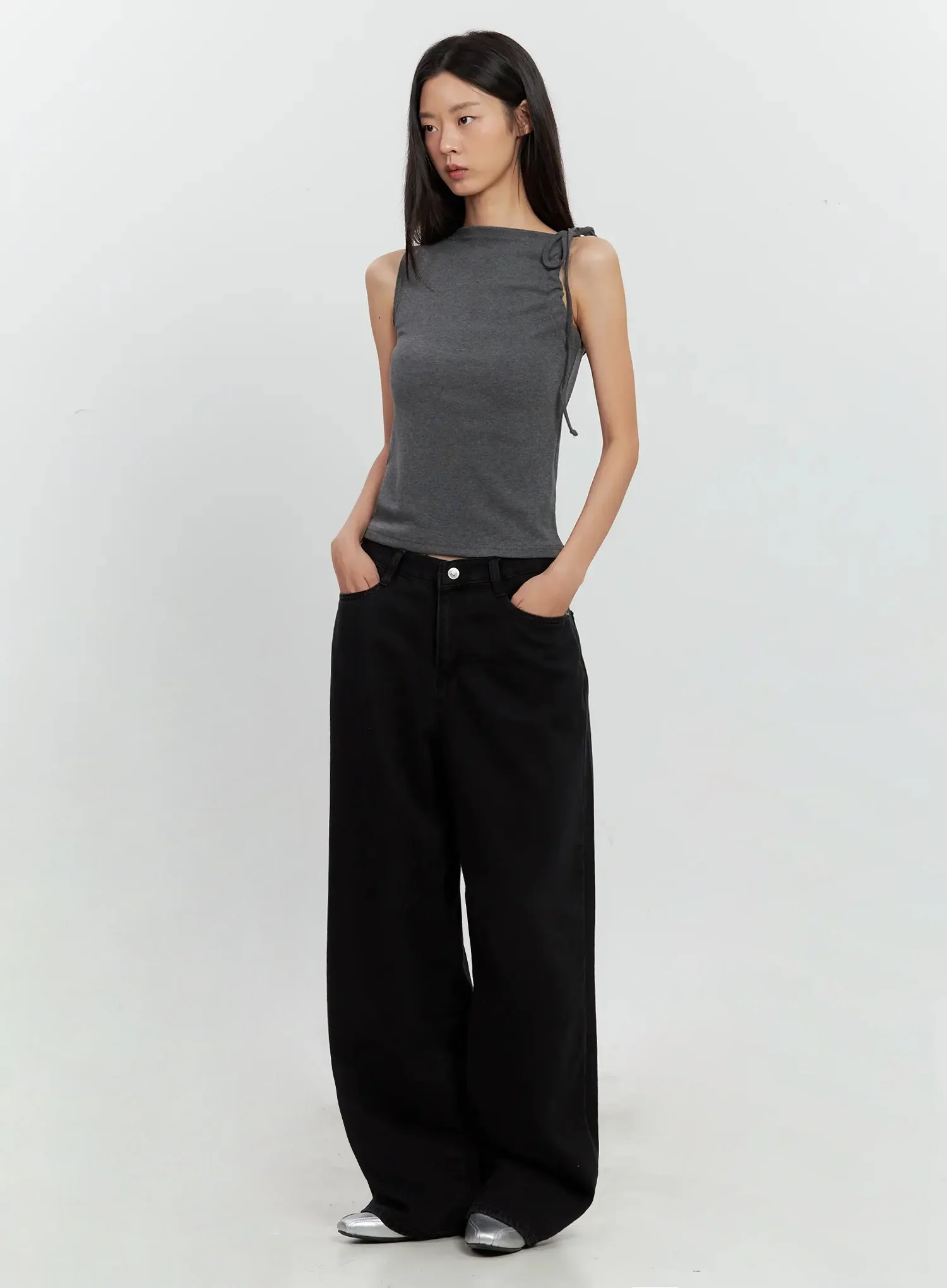 Asymmetric High Neck Tank Top IL528 - Image 25