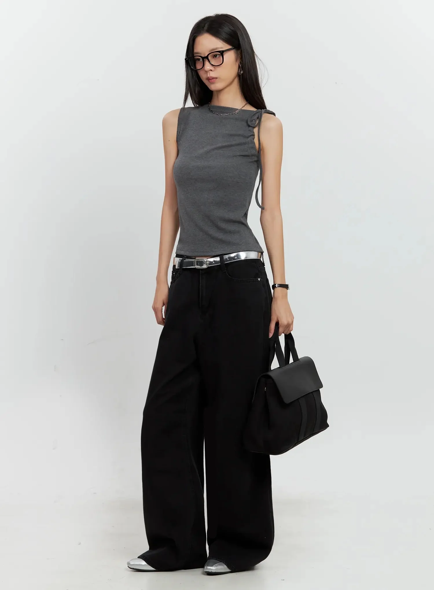 Asymmetric High Neck Tank Top IL528 - Image 27