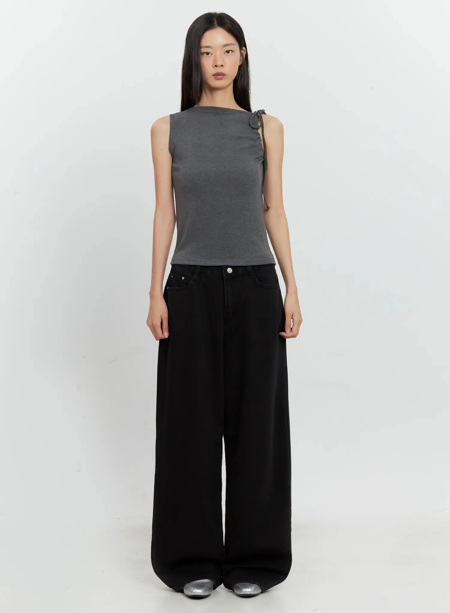 Asymmetric High Neck Tank Top IL528 - Image 29