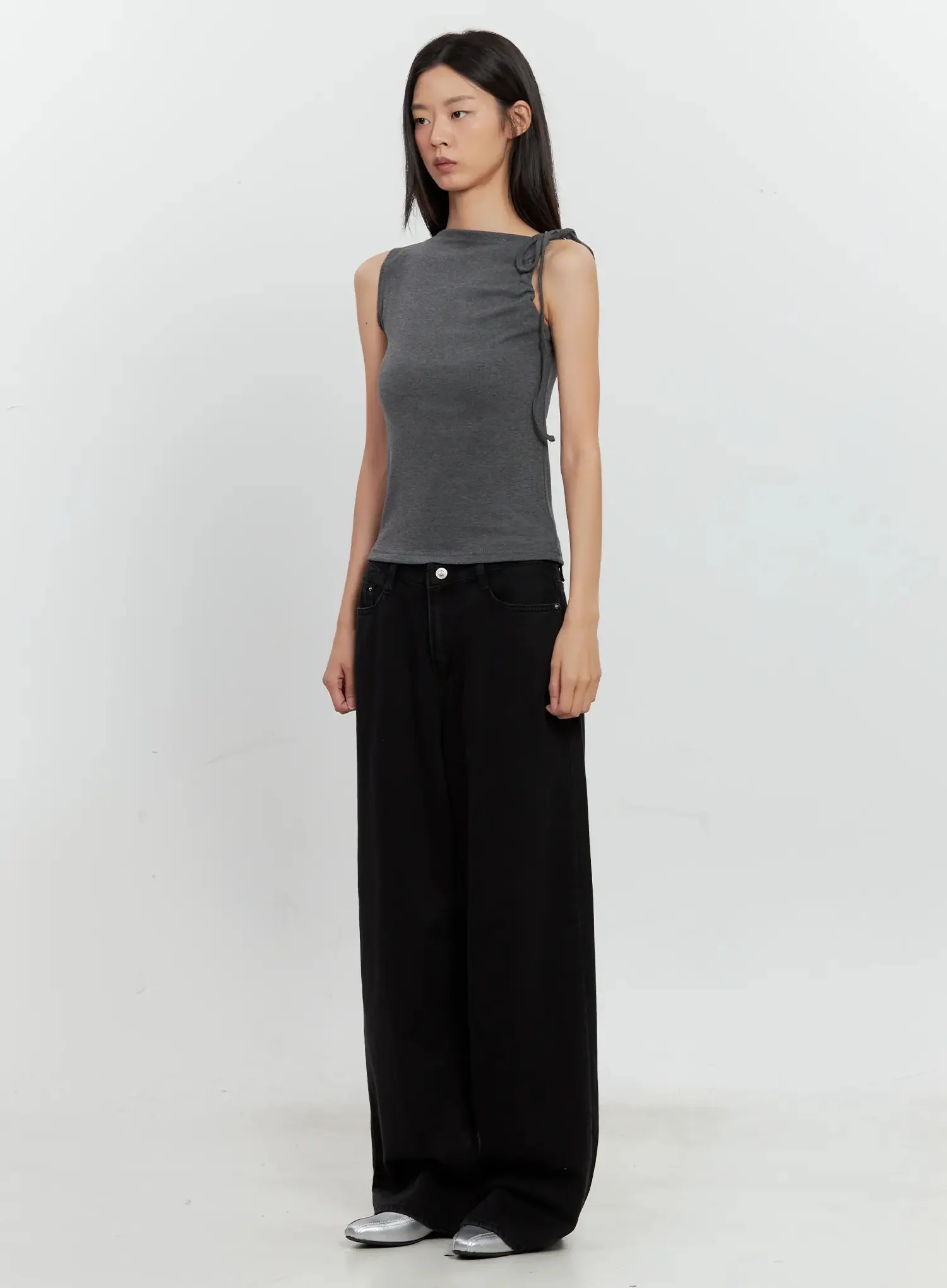 Asymmetric High Neck Tank Top IL528 - Image 30