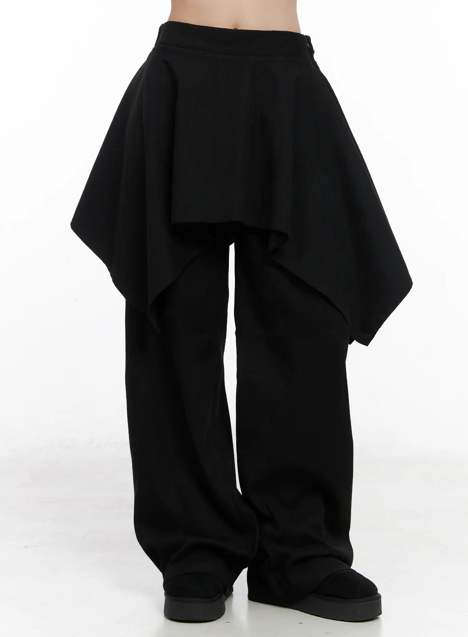 Asymmetric Layered Skirt Pants CN514