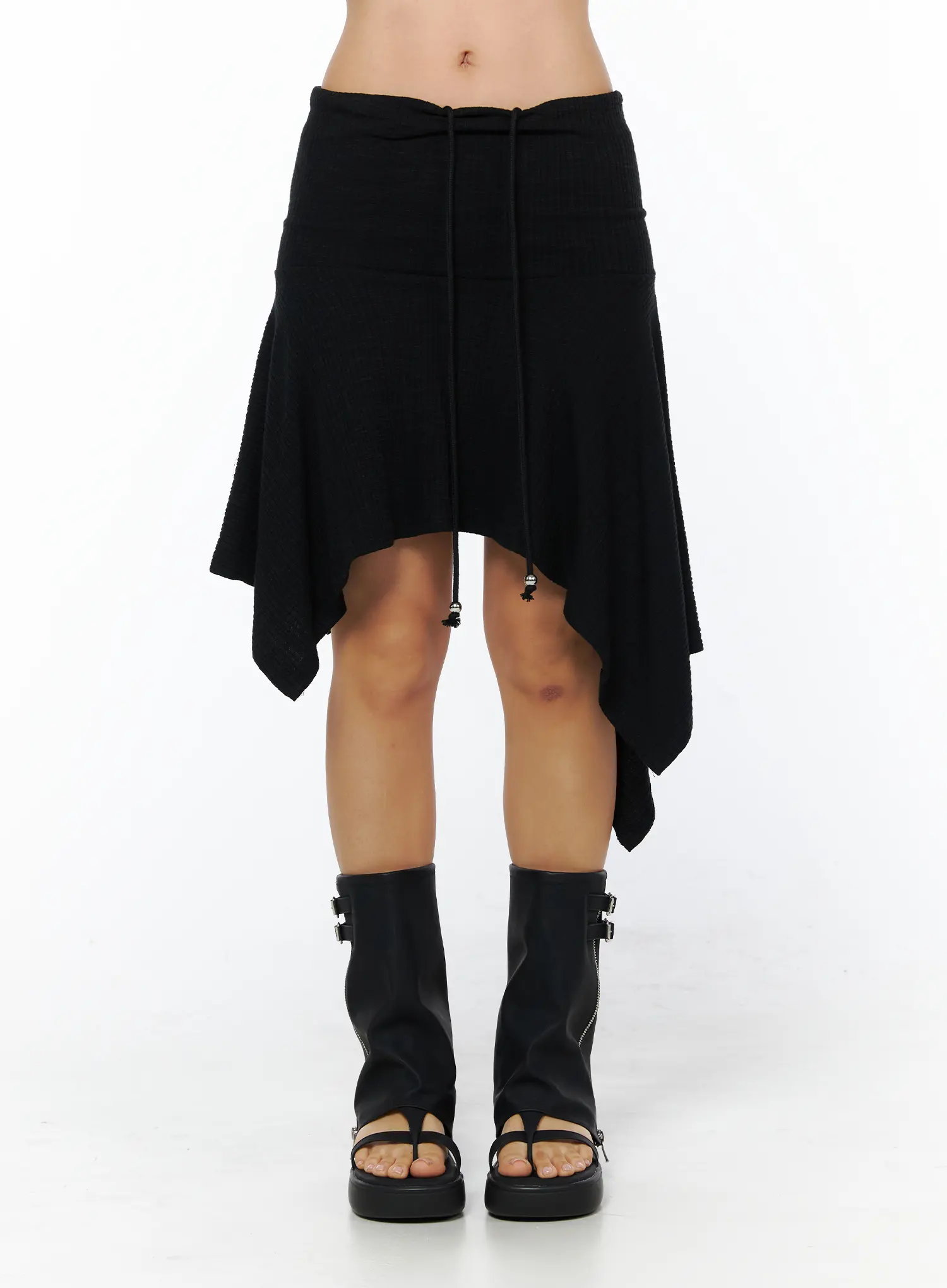 Asymmetric Midi Skirt with Drawstring CU512 - Image 10