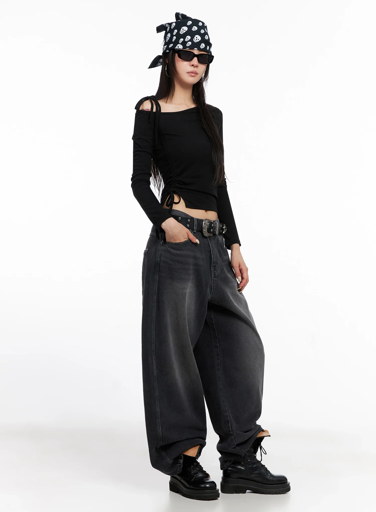 Asymmetric Off-Shoulder Long Sleeve Top IS515 - Image 10