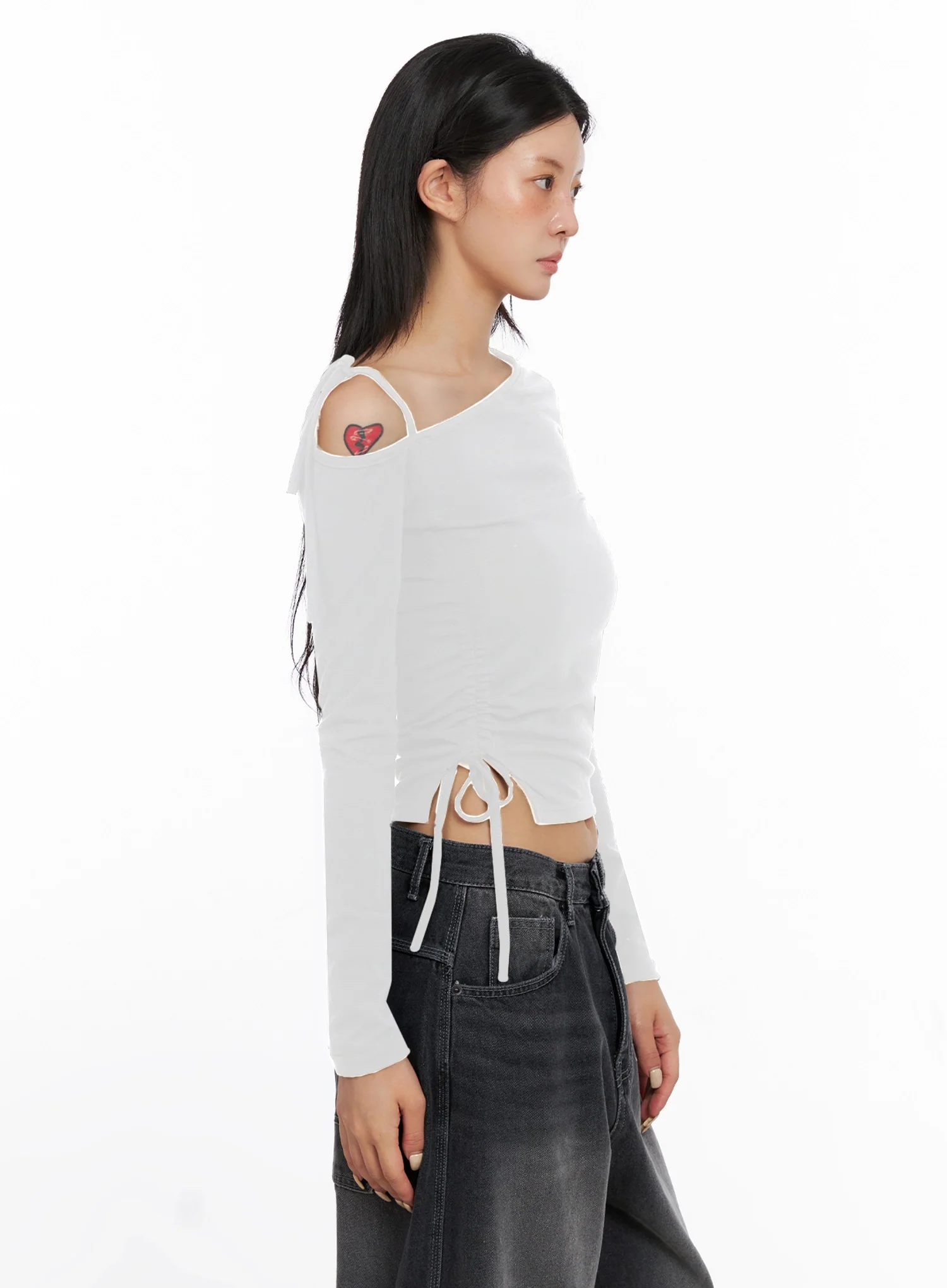 Asymmetric Off-Shoulder Long Sleeve Top IS515 - Image 11