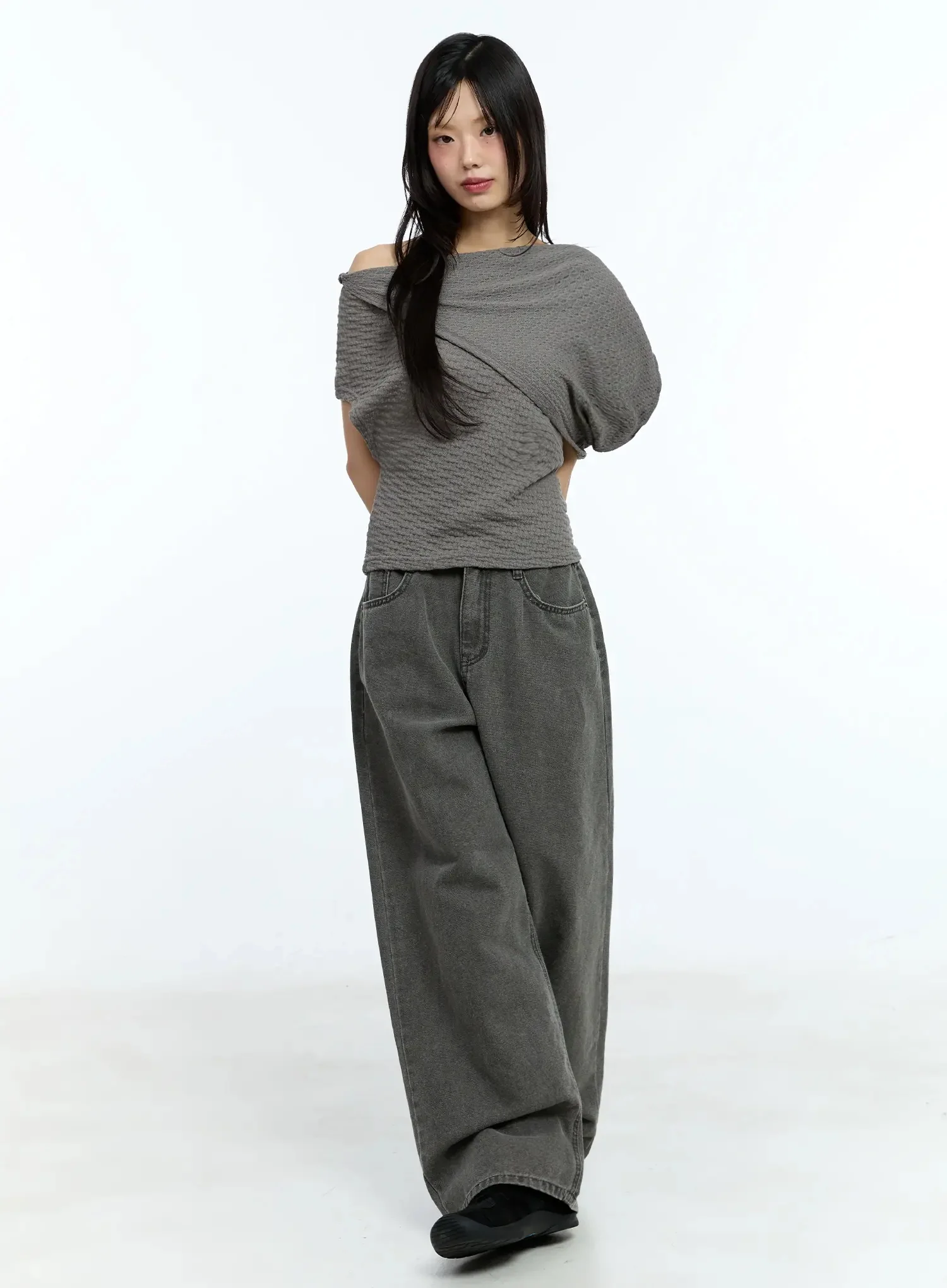 Asymmetric One-Shoulder Loose-Fit Top IU525 - Image 11