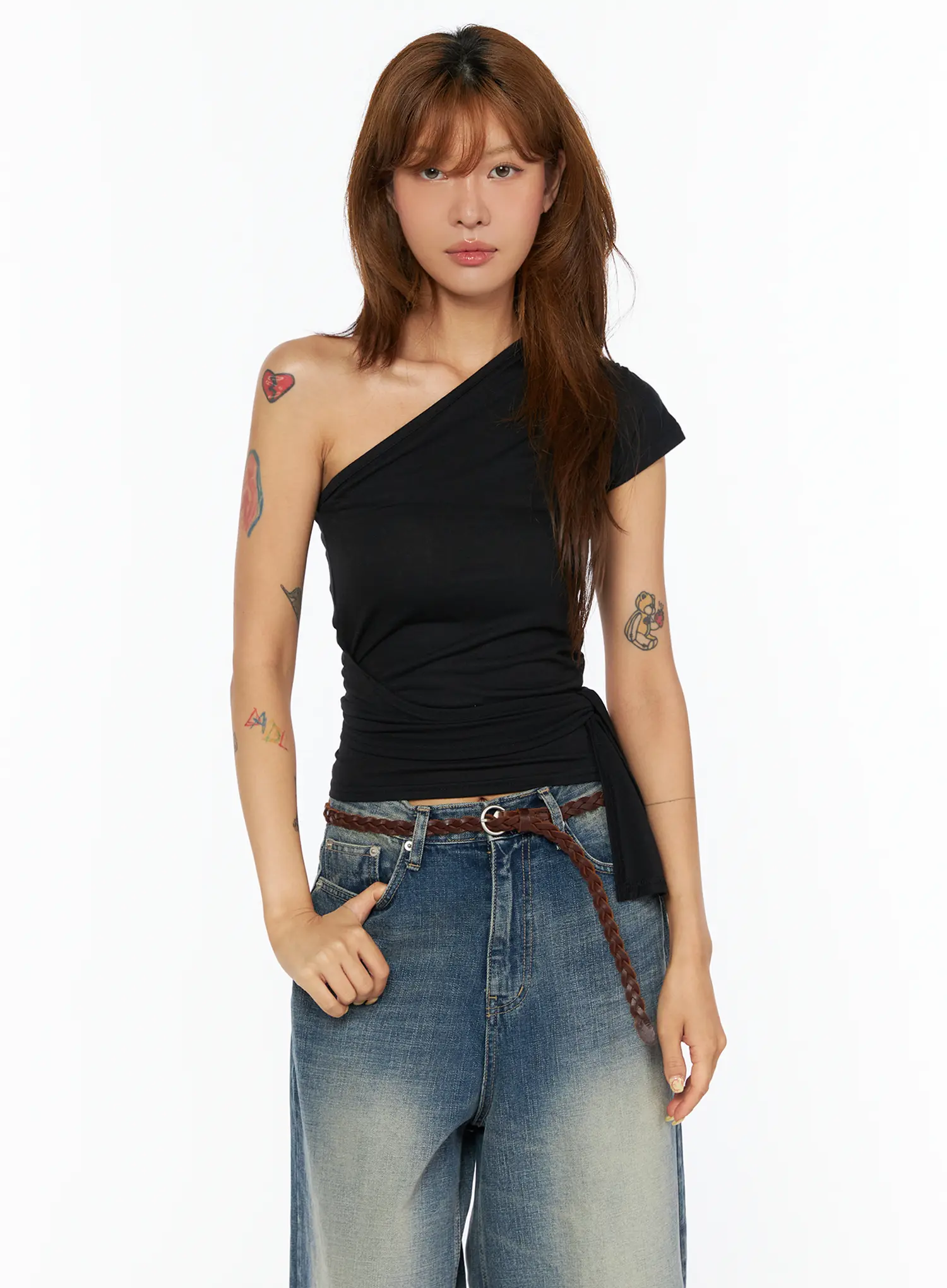 Asymmetric One-Shoulder Tie Top CU517 - Image 10