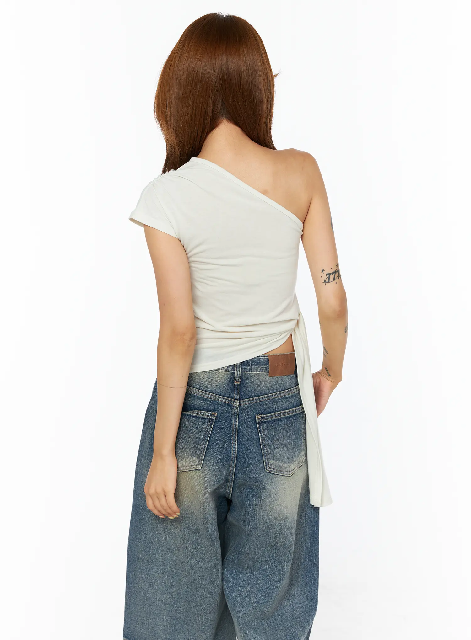 Asymmetric One-Shoulder Tie Top CU517 - Image 12