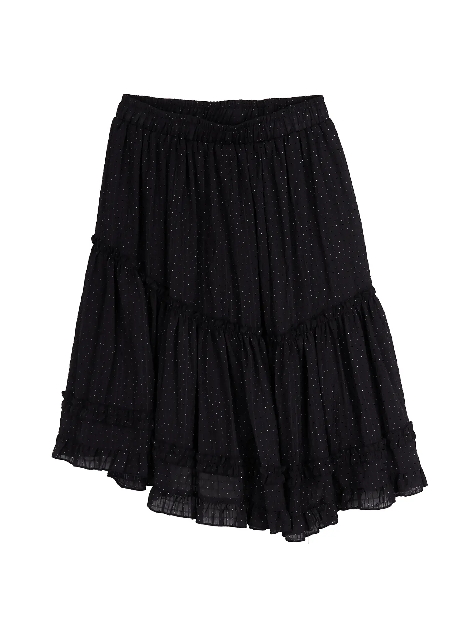 Asymmetric Ruffle Polka Dot Midi Skirt IU505 - Image 9