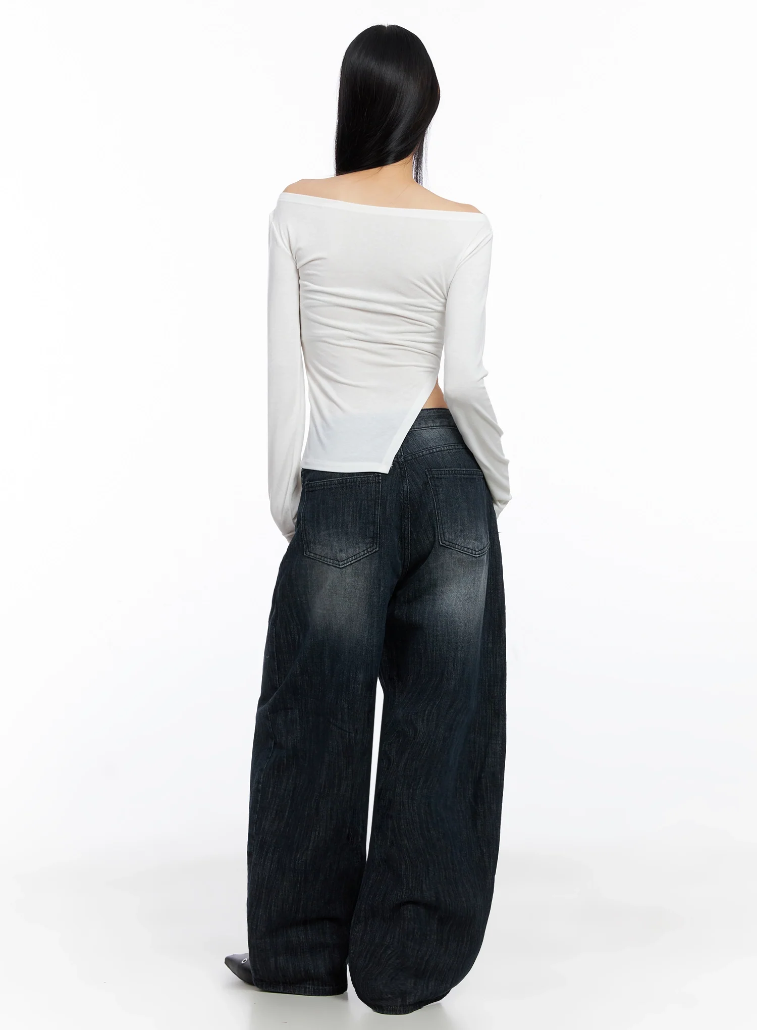 Asymmetric Side-Slit Off-Shoulder Top IO517 - Image 11