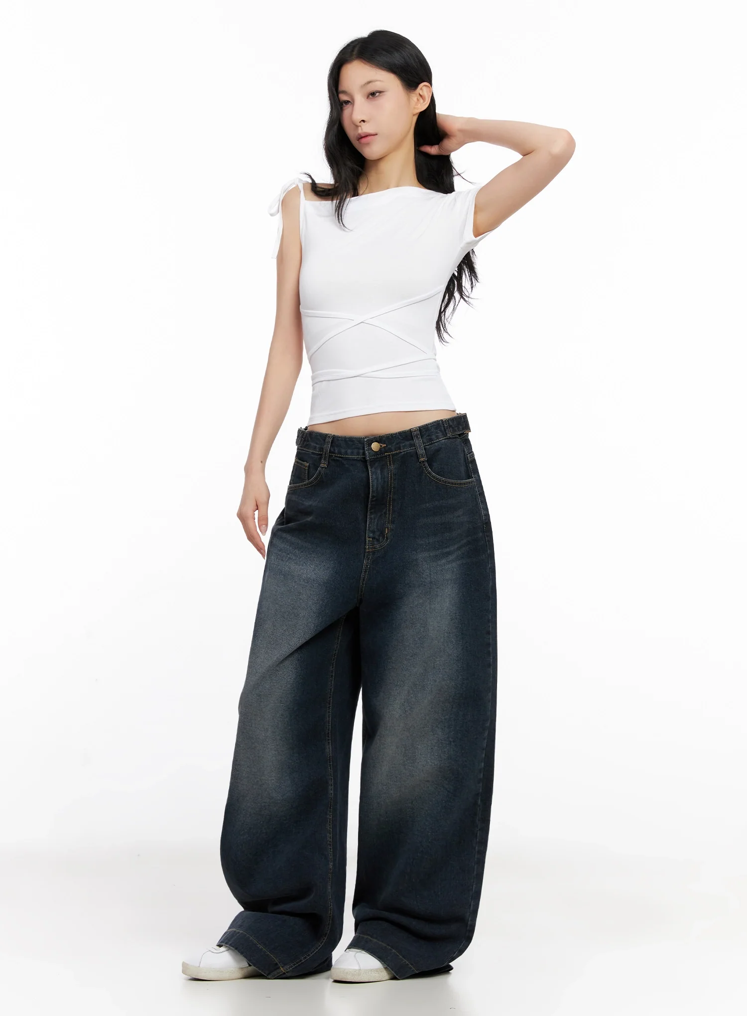 Asymmetric Strap Off-Shoulder Top IG508 - Image 5