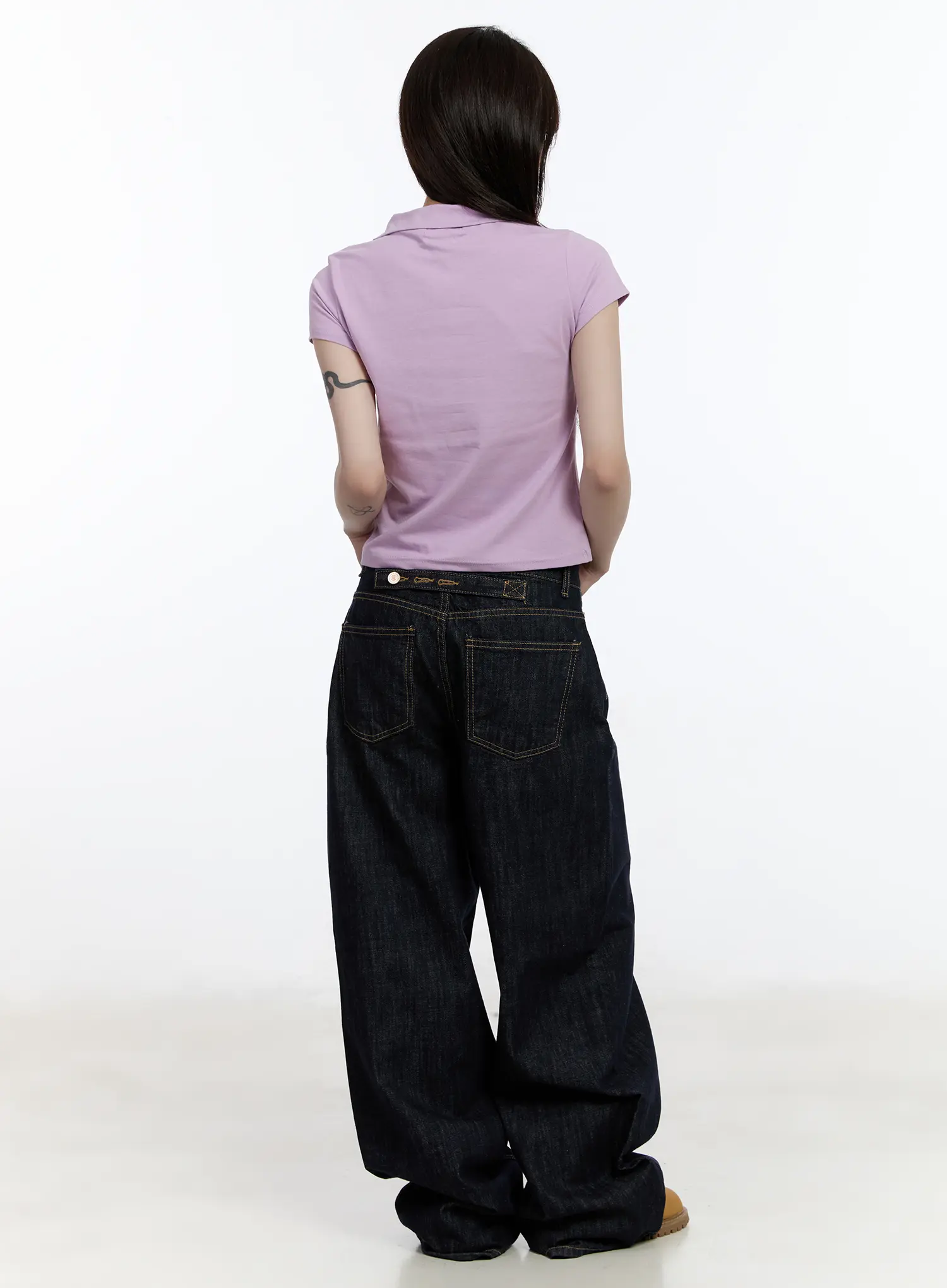 Asymmetrical Collar Short Sleeve Top CA501 - Image 4