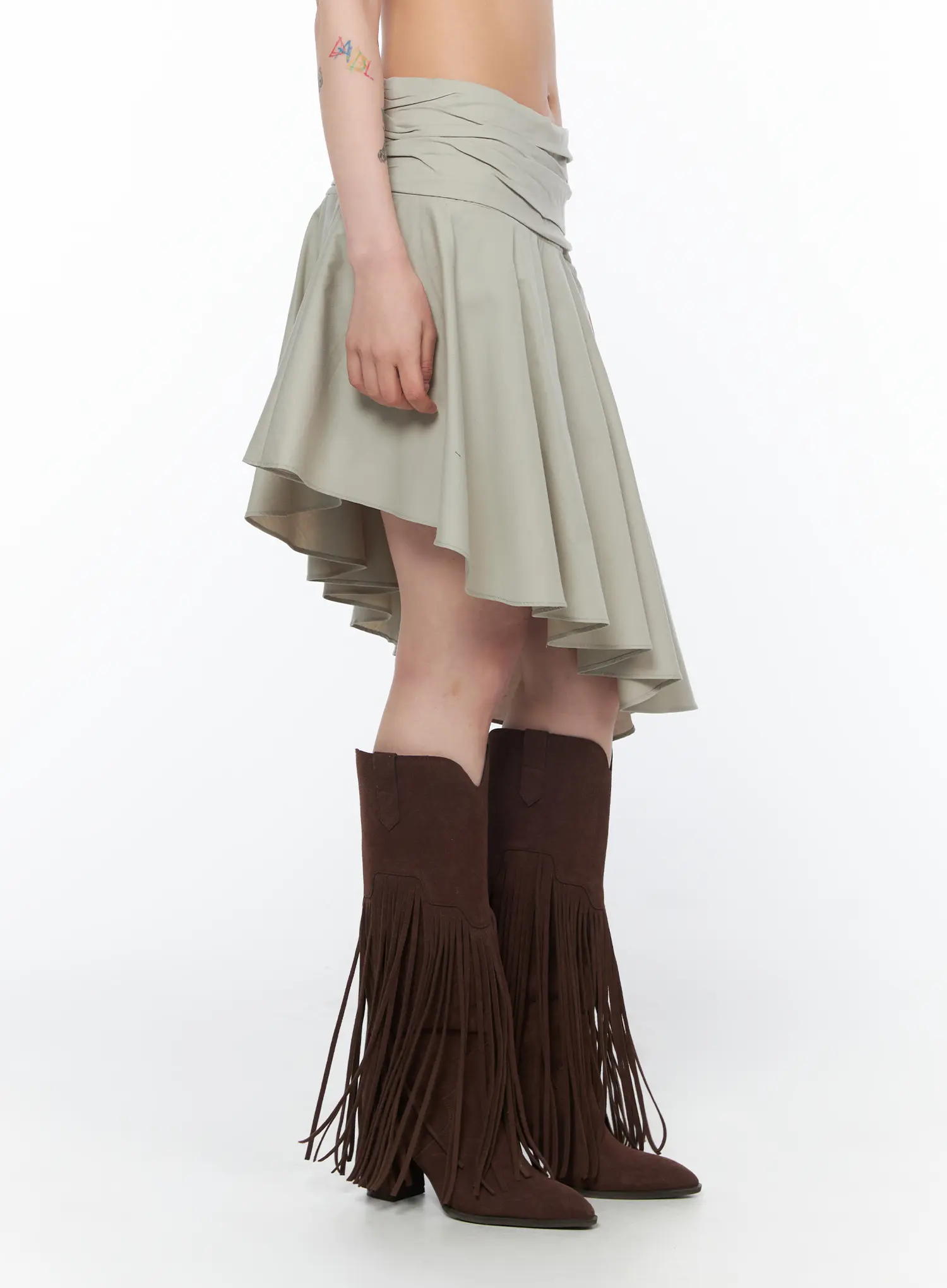 Asymmetrical Flare Midi Skirt CA524 - Image 4