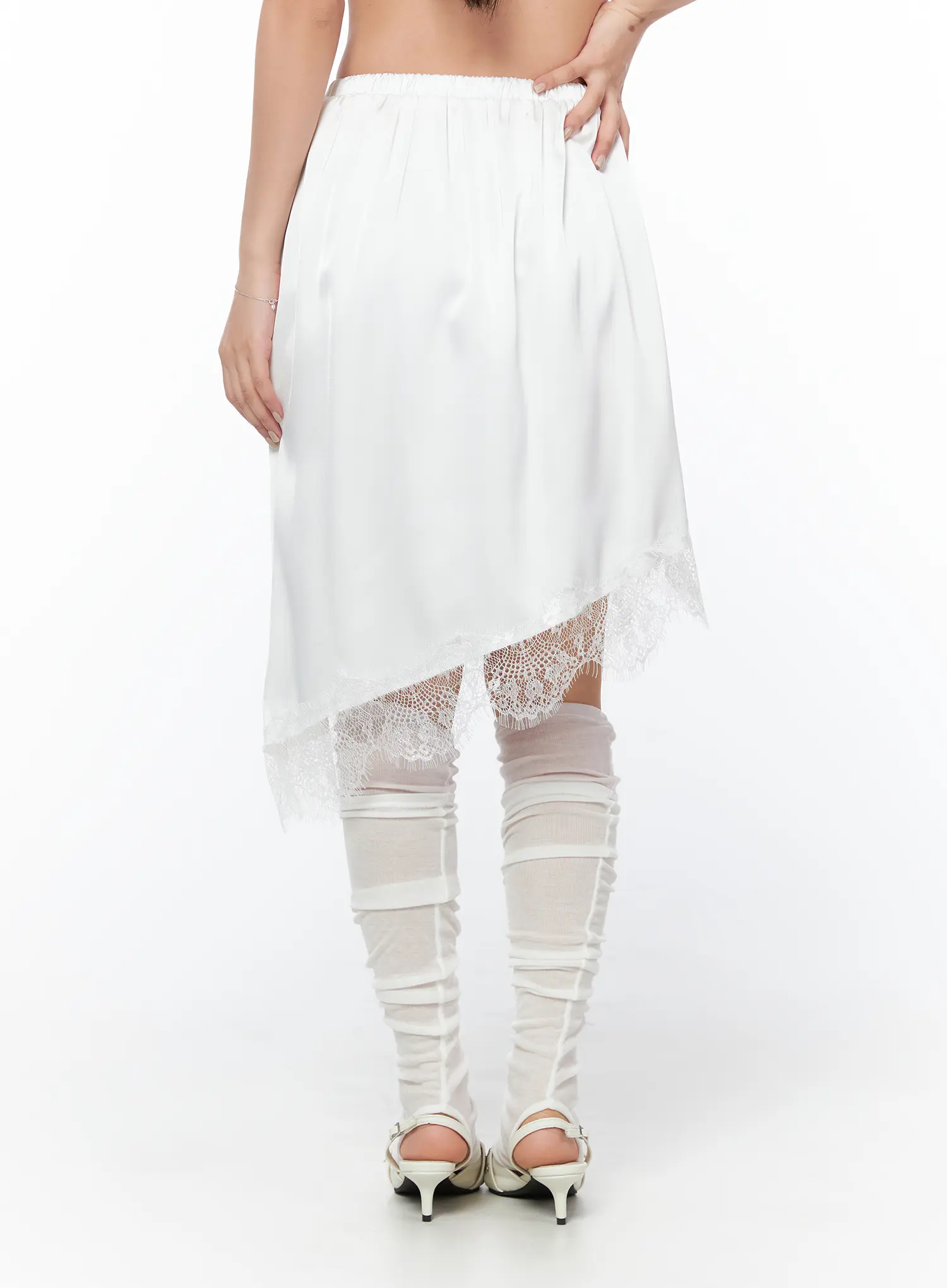 Asymmetrical Lace Midi Skirt CY512 - Image 5