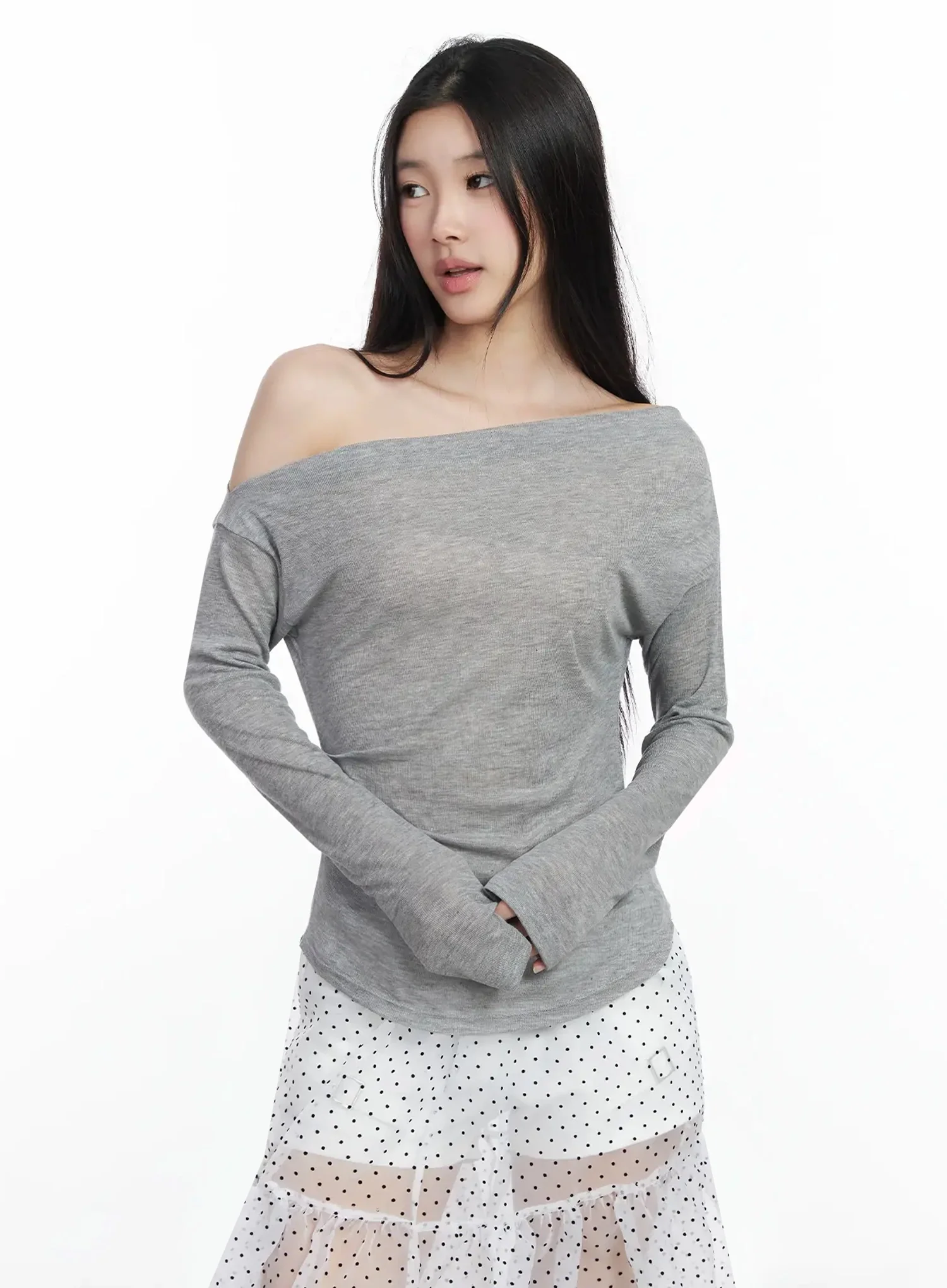 Asymmetrical Off-Shoulder Top IM504 - Image 2